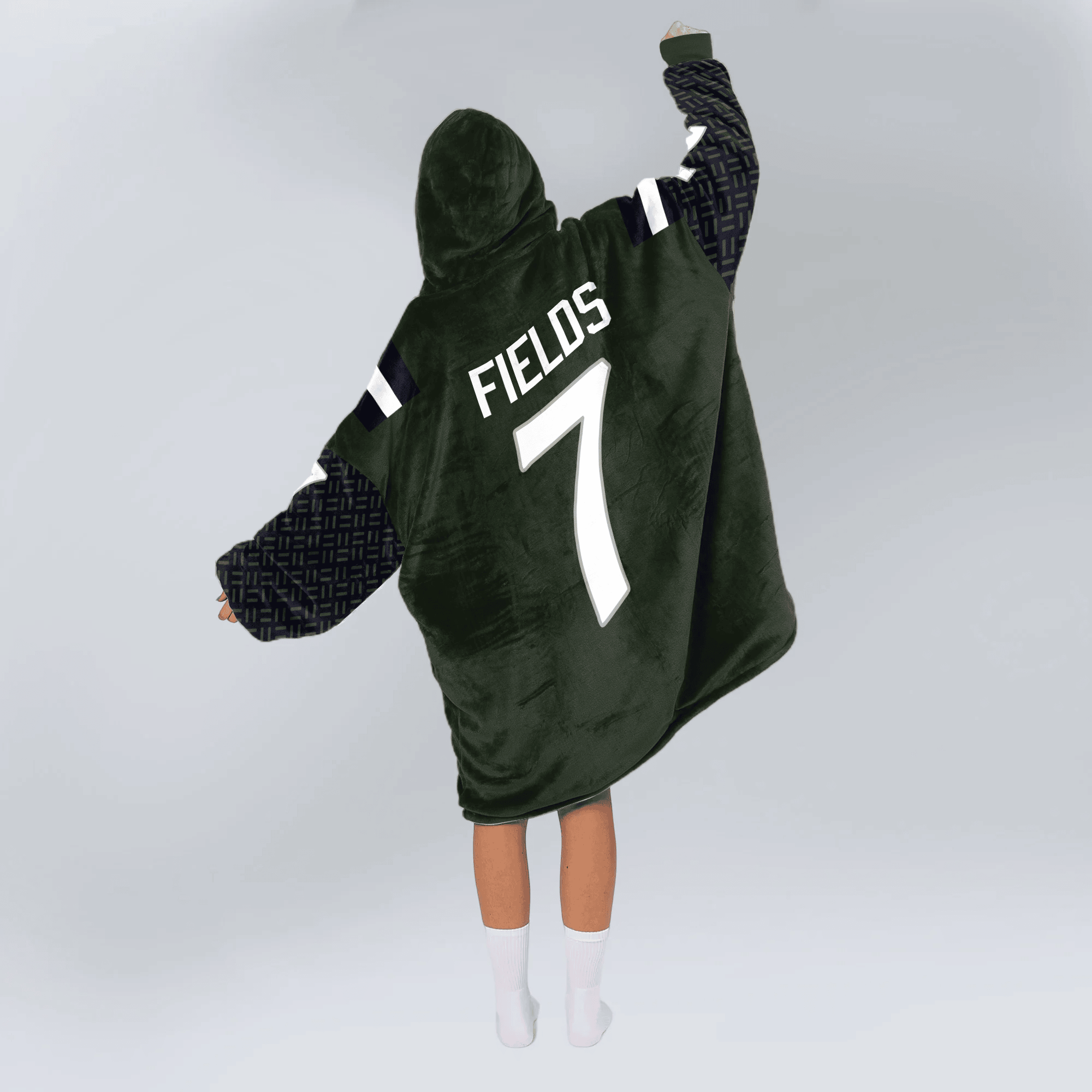 Adult J.F 7 New York J Football Unisex Blanket Hoodie