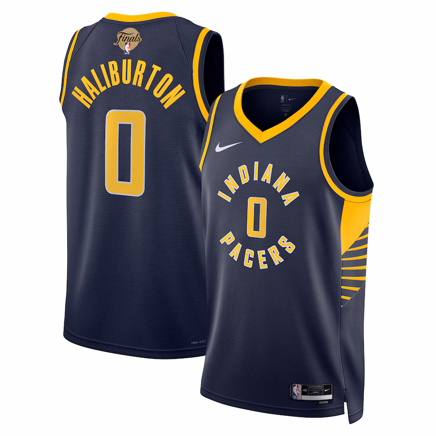 Unisex Indiana Pacers Tyrese Haliburton  Navy 2025 NBA Finals Swingman Jersey - Icon Edition