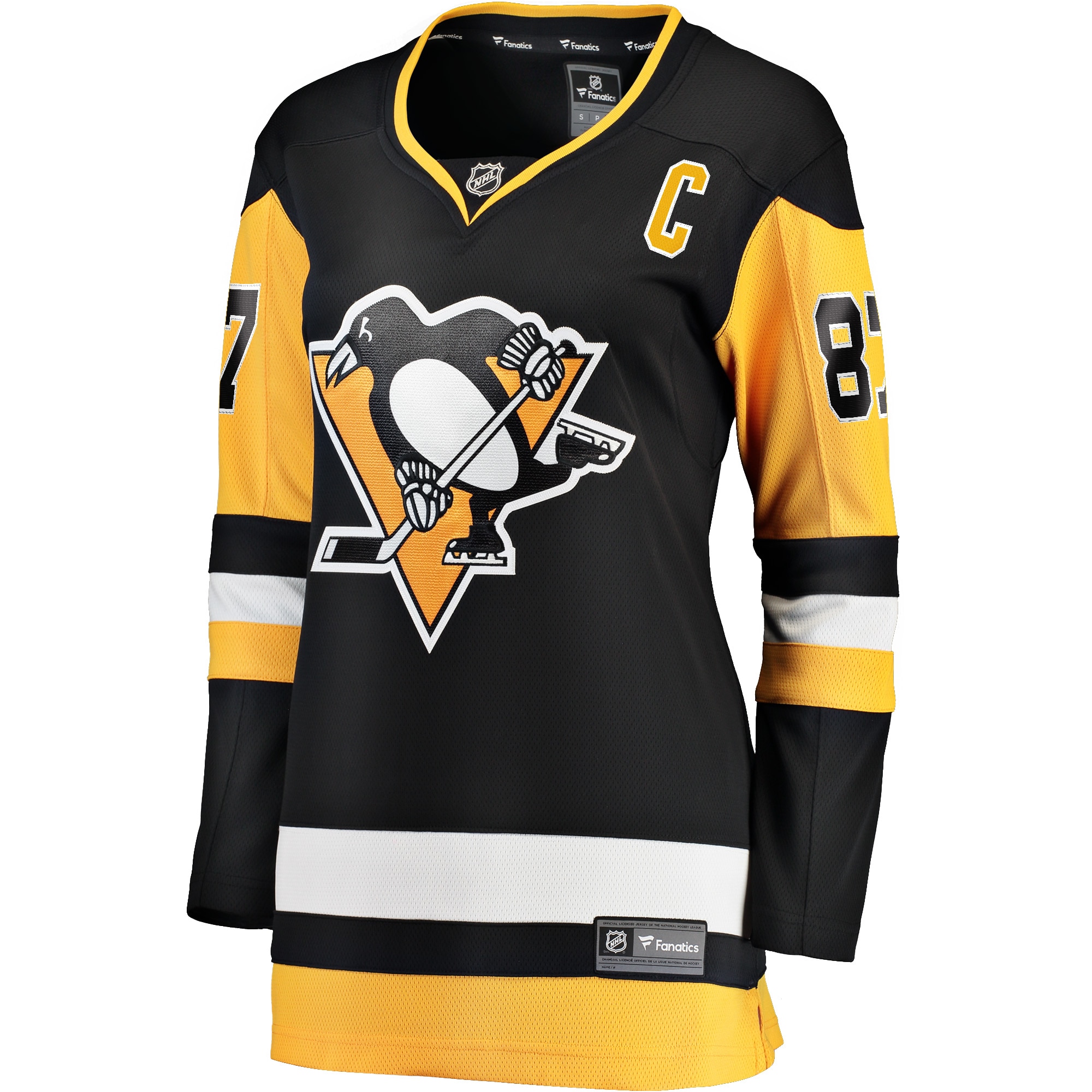 Sidney Crosby Pittsburgh Penguins Women's Captain Patch Home Breakaway Jersey - Black