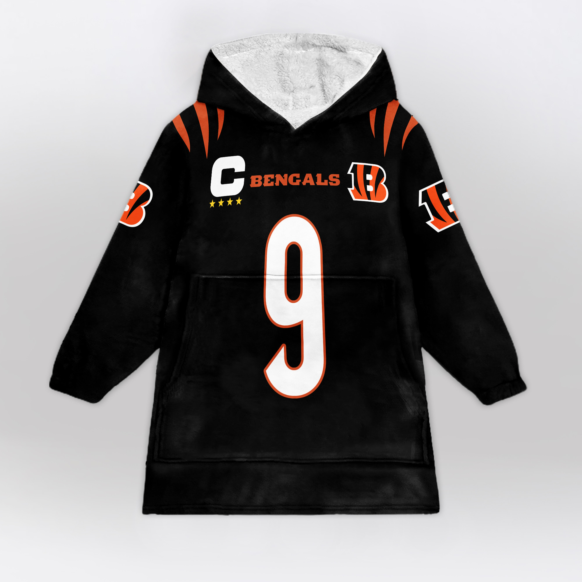 Adult Captain J.B 9 Cincinnati Football Unisex Blanket Hoodie