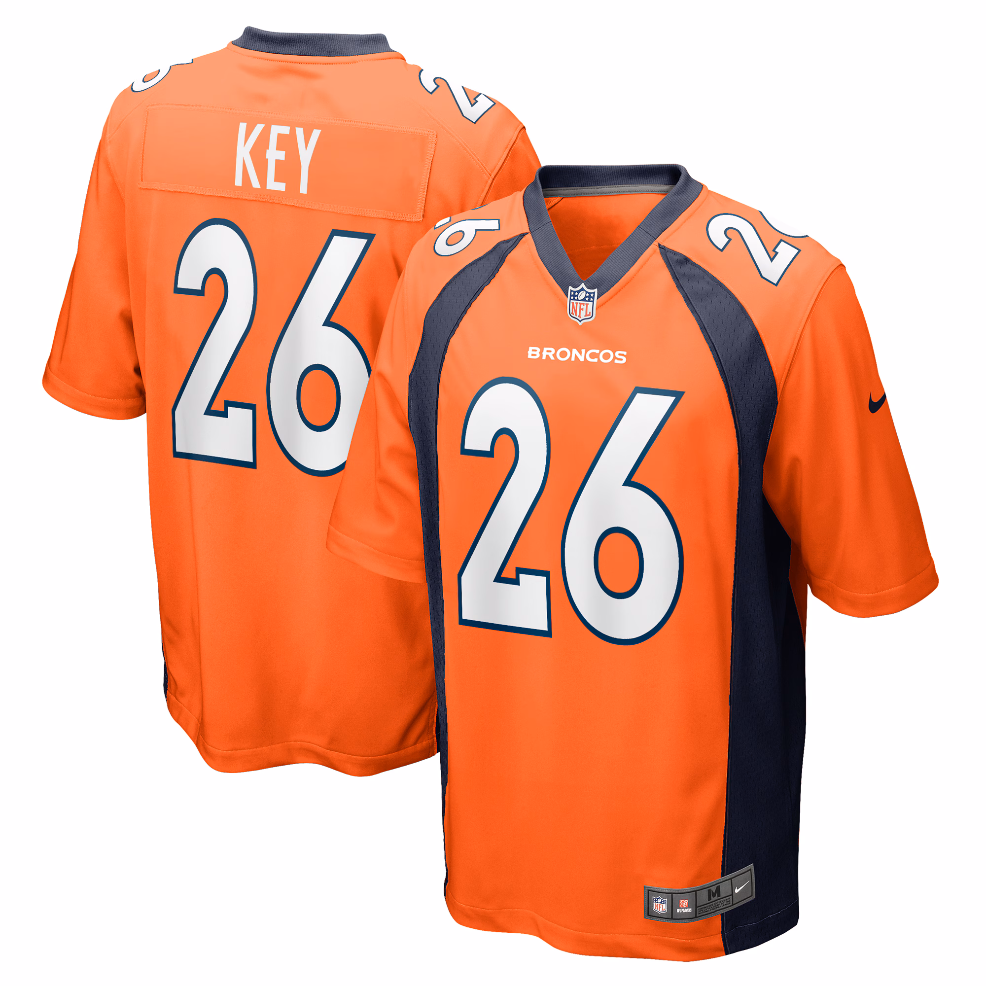 Devon Key Denver Broncos Team Game Jersey -  Orange