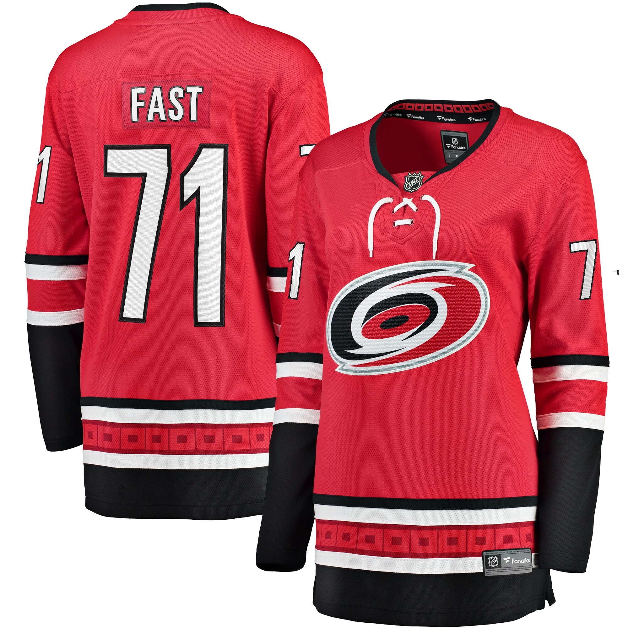 Jesper Fast Carolina Hurricanes Women's Home Breakaway Jersey - Red