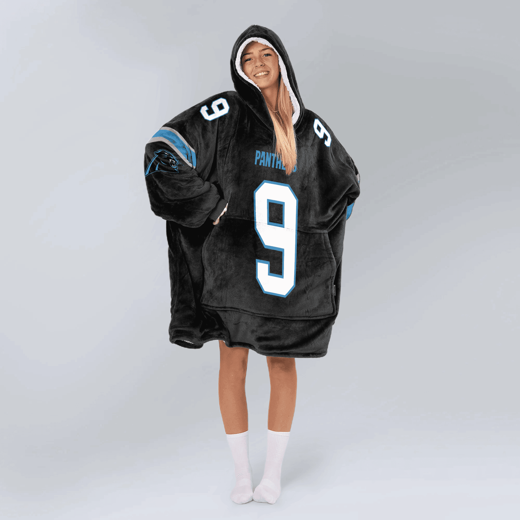 Adult 9 Carolina Football Unisex Blanket Hoodie