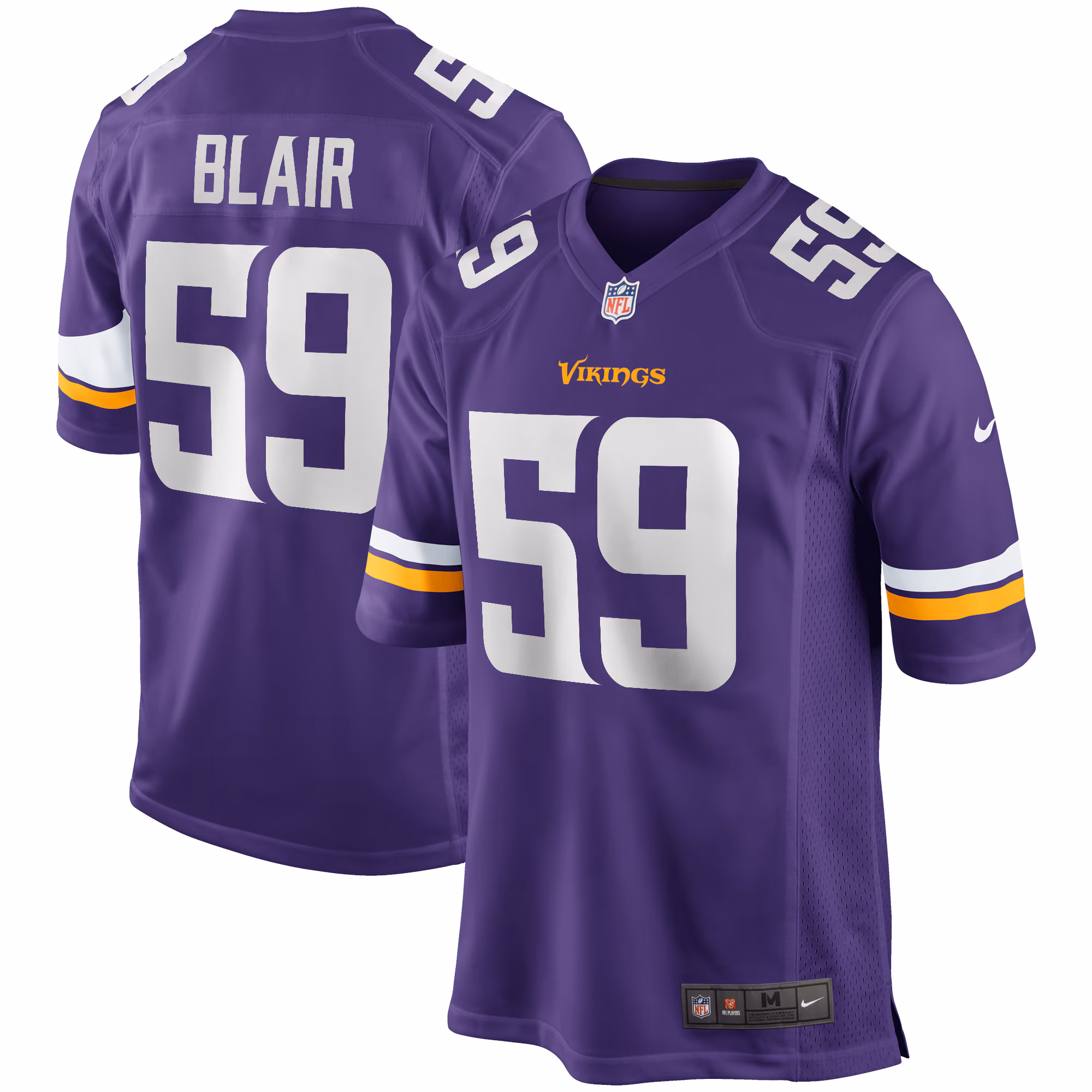 Matt Blair Minnesota Vikings Game Retired Player Jersey - Purple