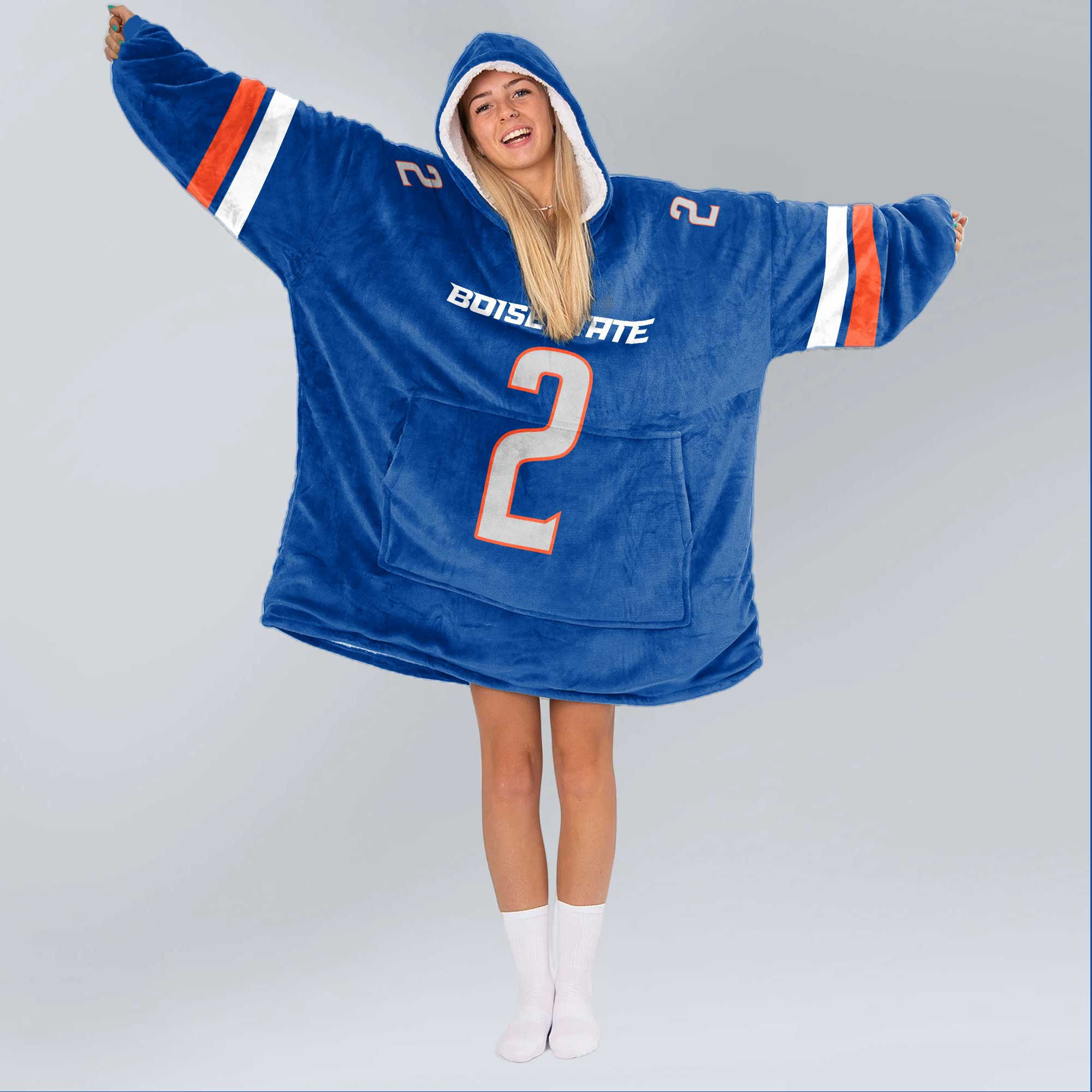 Adult 2 Boise State Football Unisex Blanket Hoodie