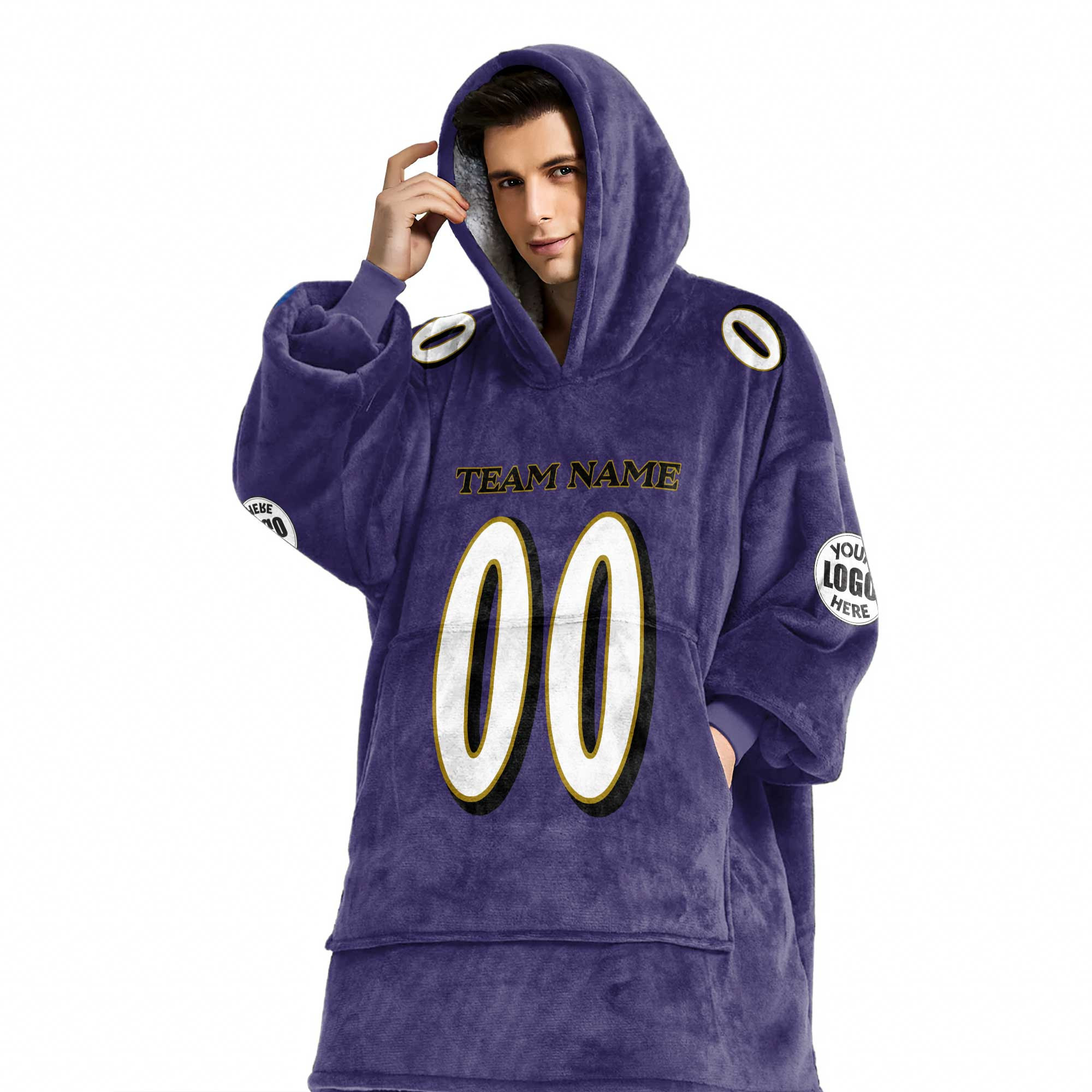 Adult Custom Blanket Hoodie Baltimore Inspired Color