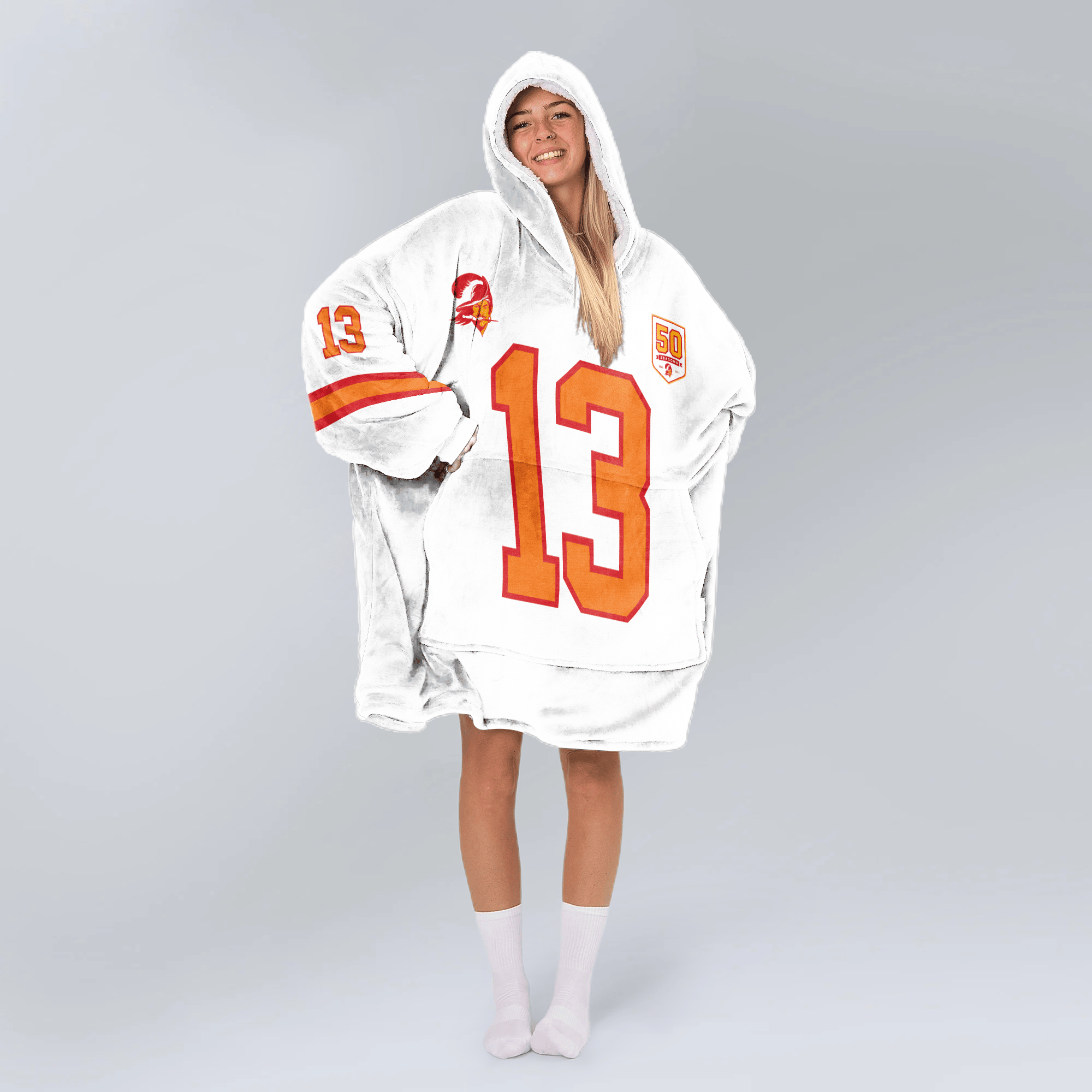 Adult M.E 13 Tampa Bay Football 50th Season Game Unisex Blanket Hoodie