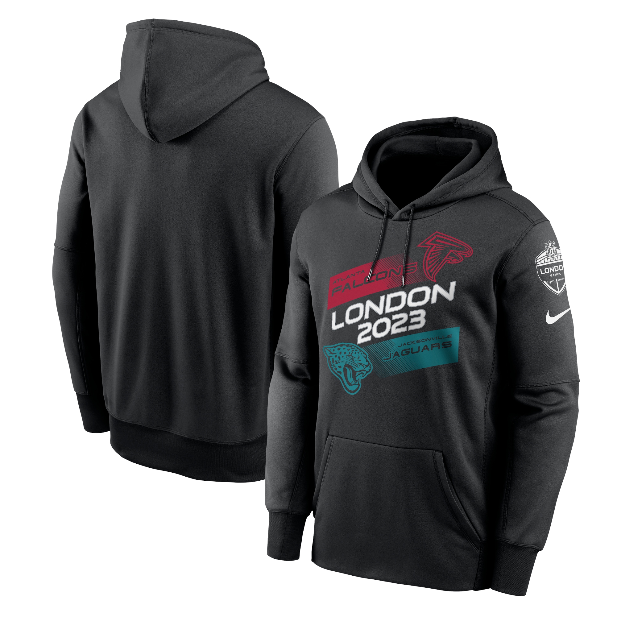 Atlanta Falcons vs. Jacksonville Jaguars 2023 London Game Pullover Hoodie - Black