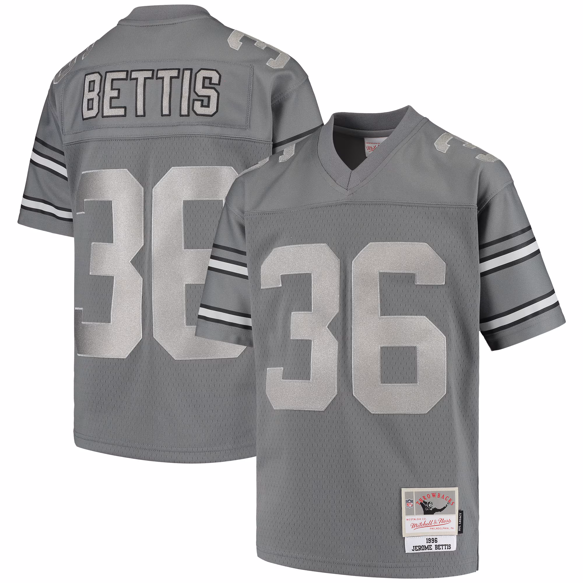 Jerome Bettis Pittsburgh Steelers Youth 1996 Retired Player Metal Replica Jersey - Charcoal