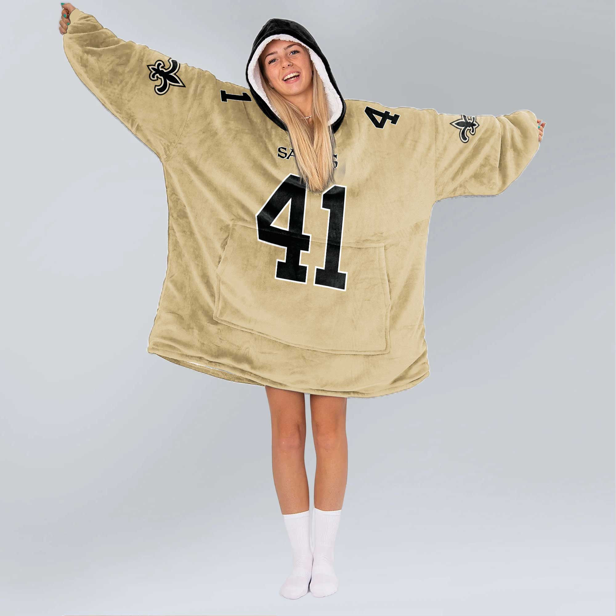 Adult A.K 41 New Orleans Football Unisex Blanket Hoodie