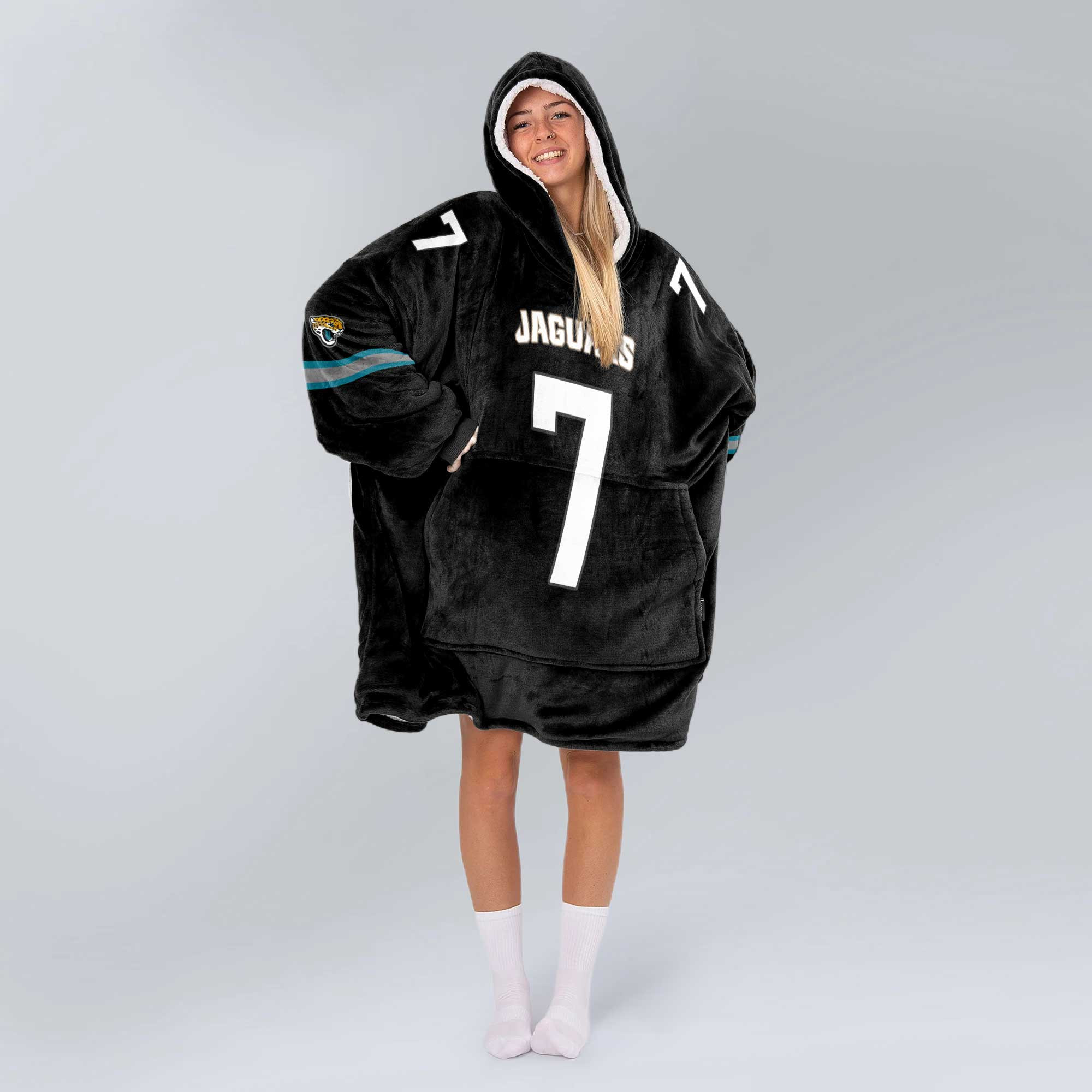 Adult 7 Jacksonville Football Unisex Blanket Hoodie