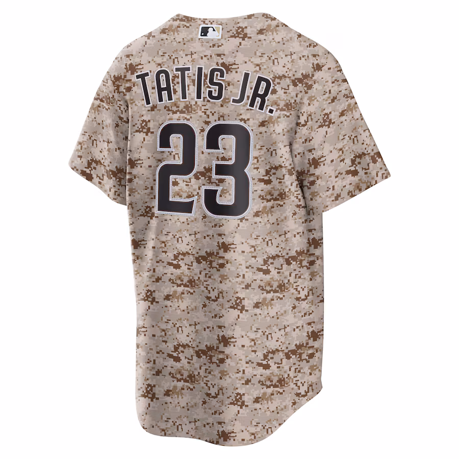 Men's San Diego Padres #23 Fernando Tatis Jr. Camo USMC Alternate Replica Player Jersey