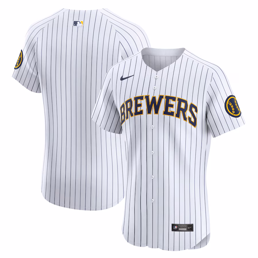 Men's Milwaukee Brewers White Alternate Vapor Premier Elite Patch Jersey
