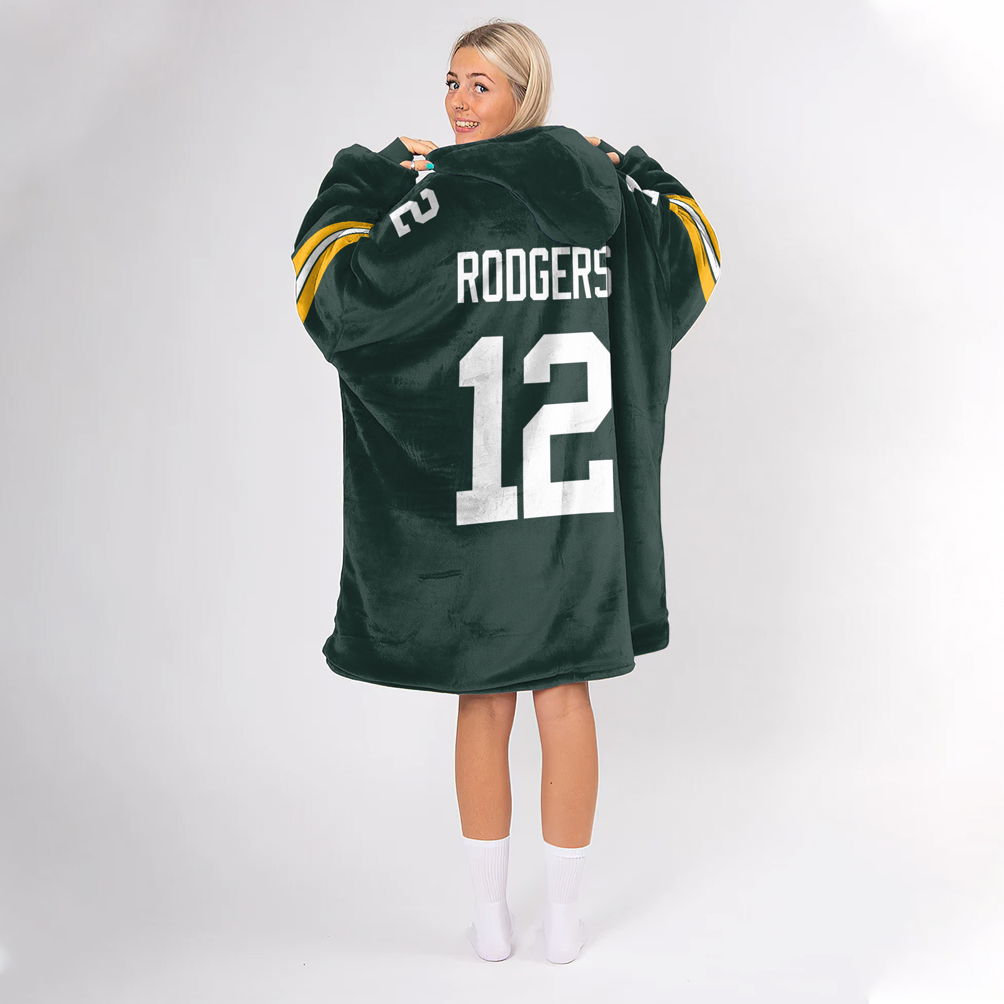 Adult Captain 12 Green Bay Football Unisex Blanket Hoodie
