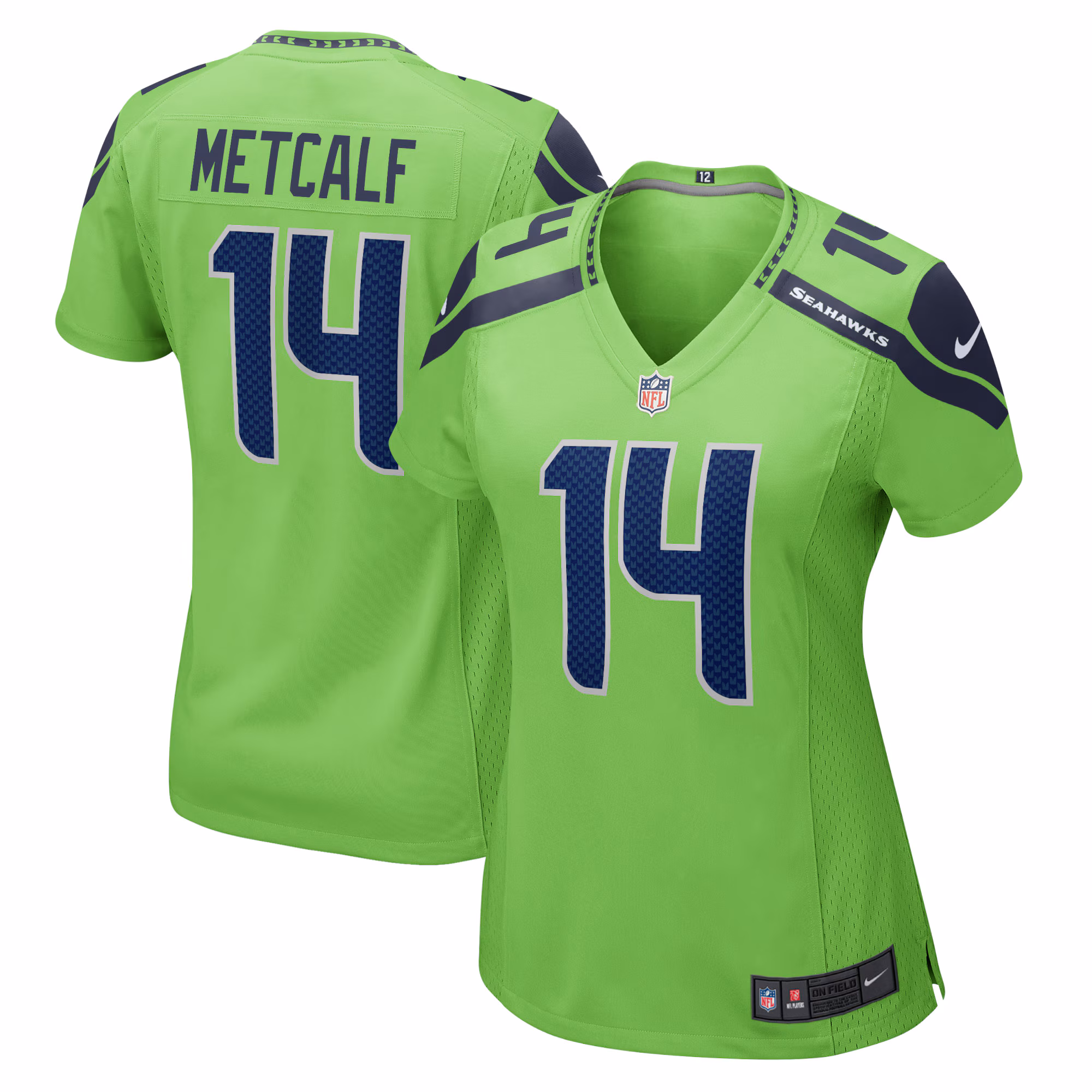 DK Metcalf Seattle Seahawks Women's Game Jersey - Neon Green