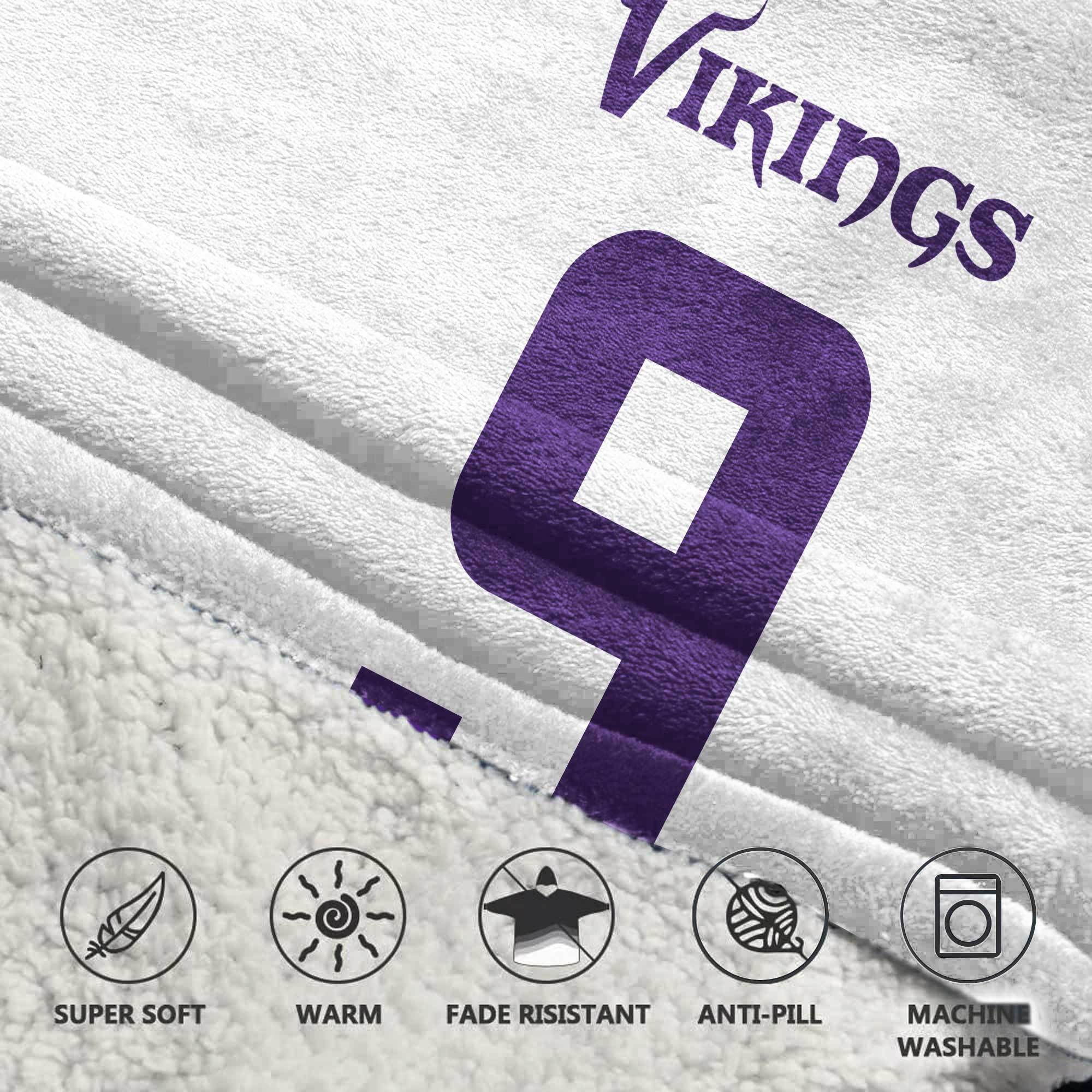 Kid 9 Minnesota Football Unisex Blanket Hoodie