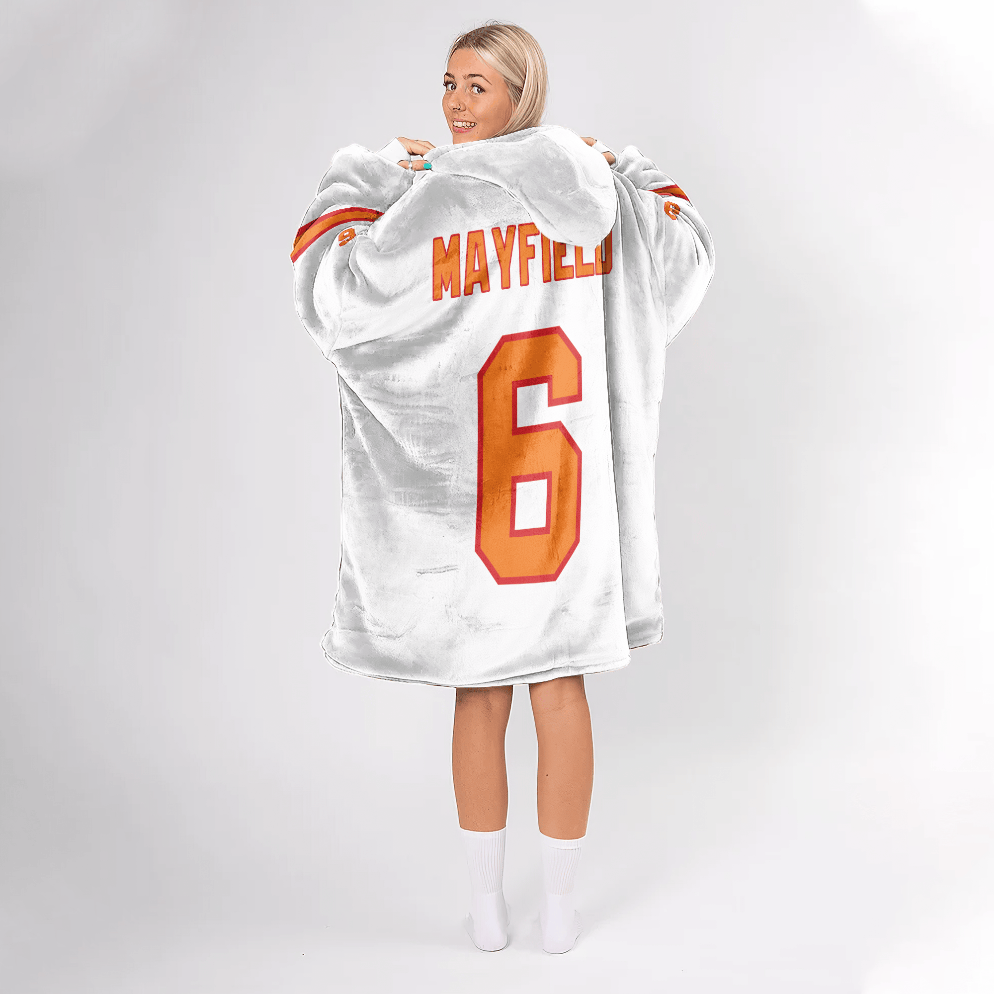 Adult B.M 6 Tampa Bay Football 50th Season Game Unisex Blanket Hoodie