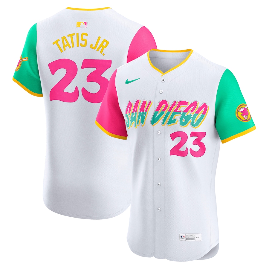 Men's San Diego Padres #23 Fernando Tatis Jr. White City Connect Elite Jersey