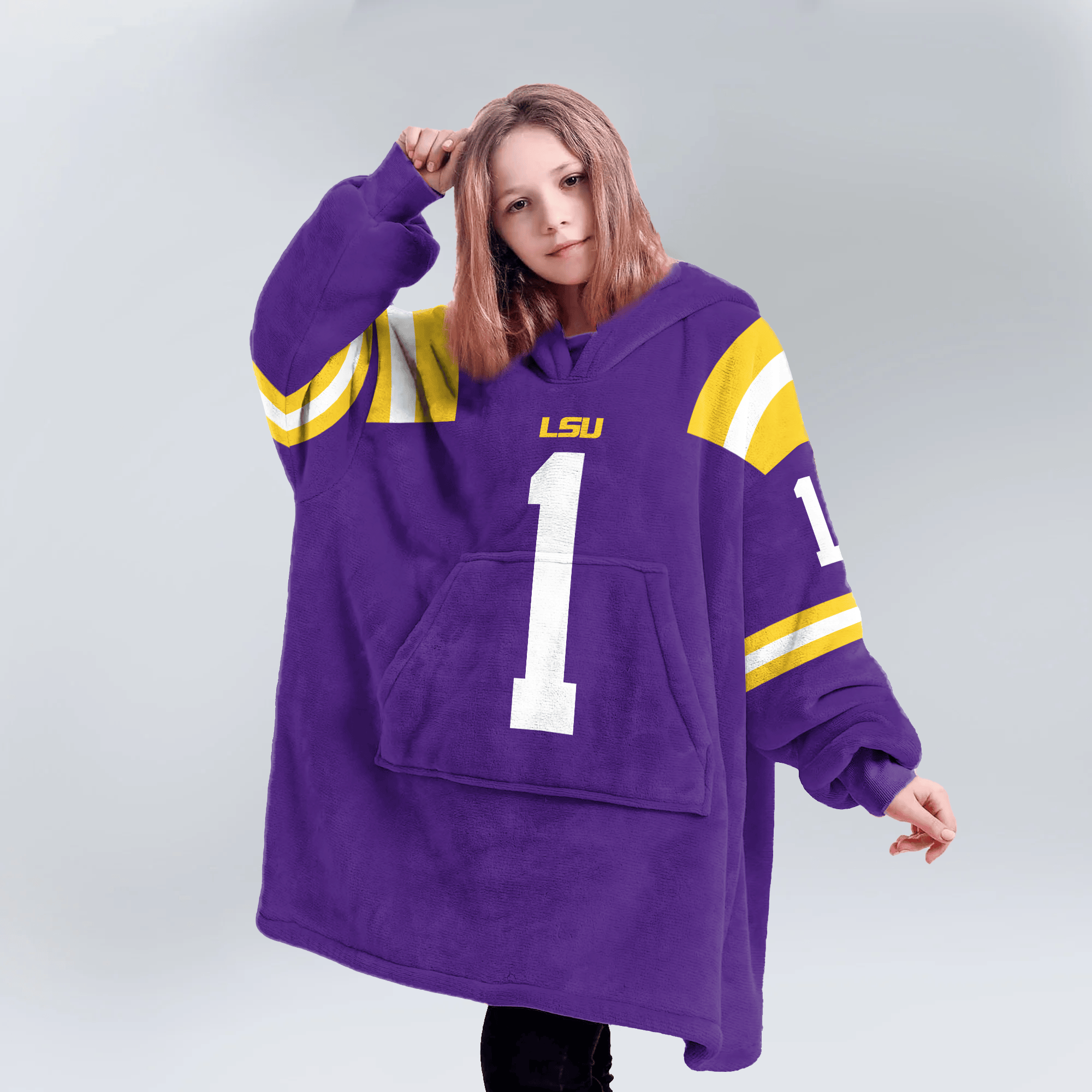 Kid #1 LSU Football Unisex Blanket Hoodie