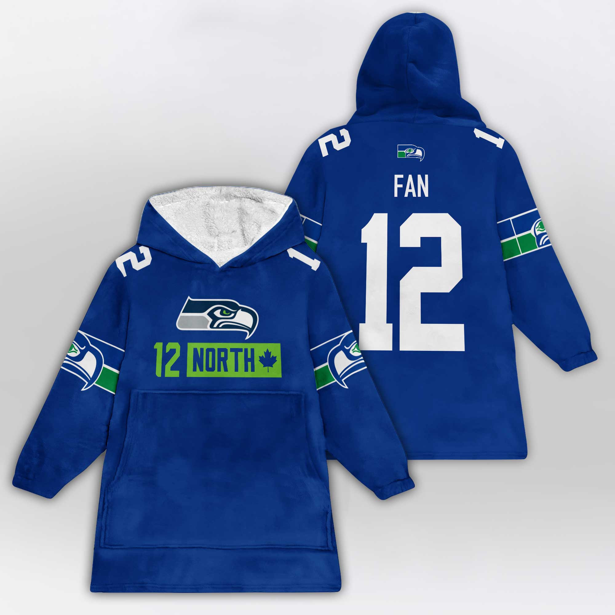 Kid North 12 Seattle Football Unisex Blanket Hoodie