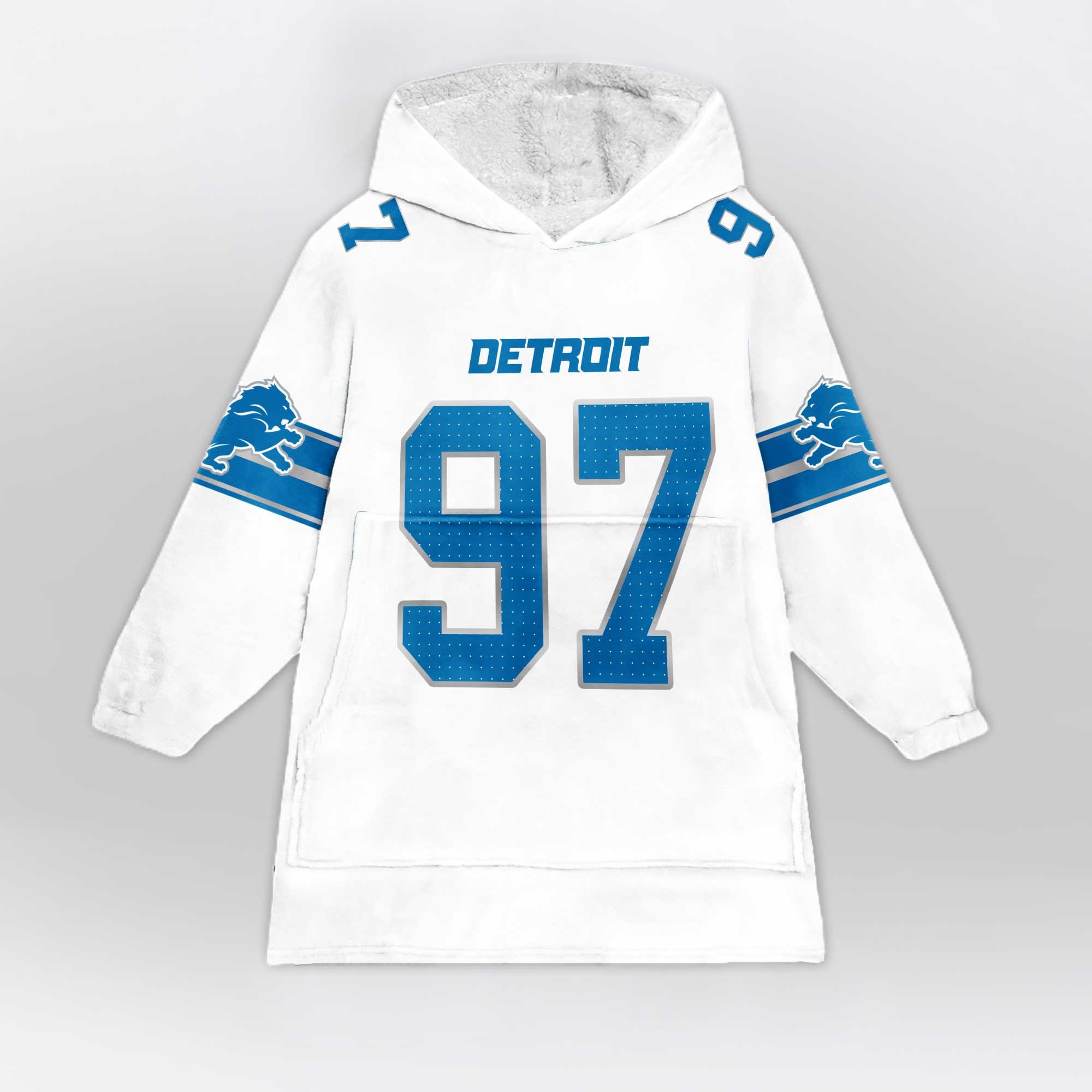 Adult 97 Detroit Football Unisex Blanket Hoodie