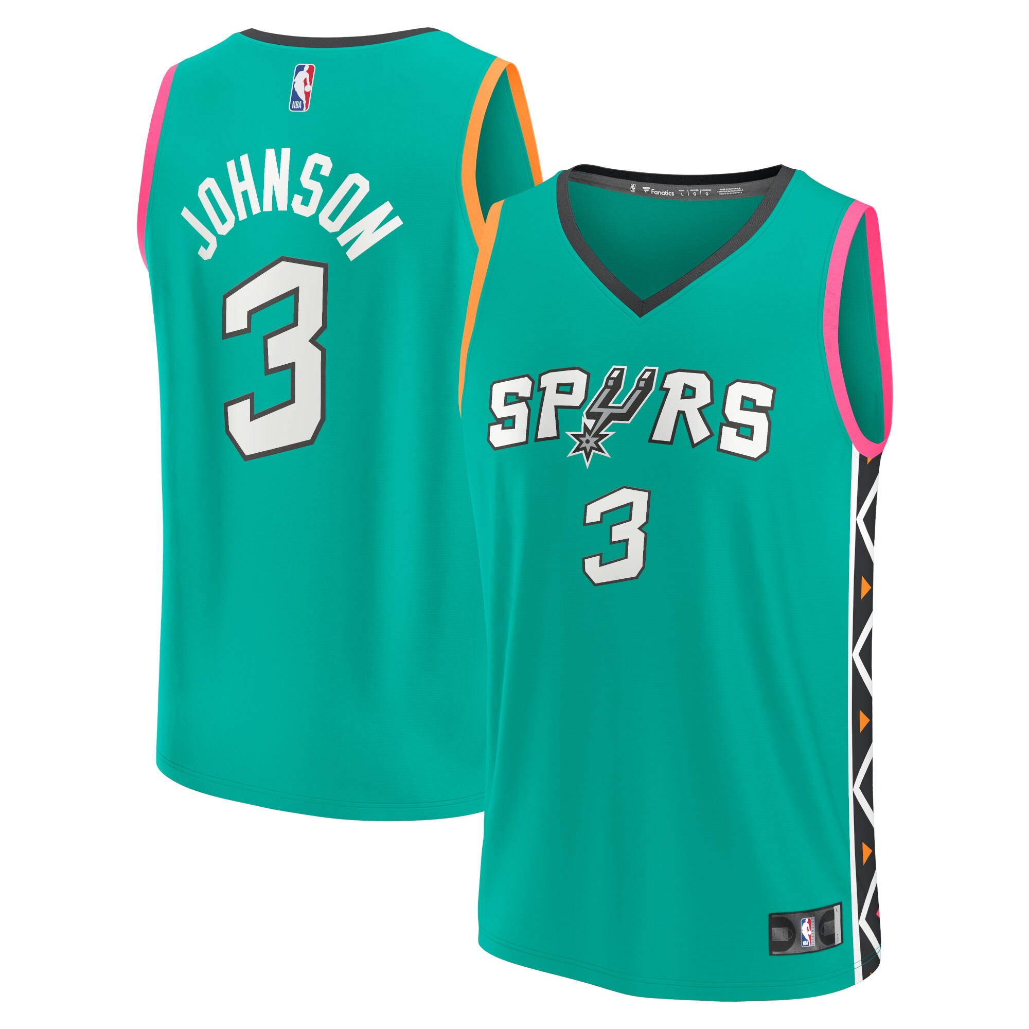 Keldon Johnson San Antonio Spurs  Unisex 2022/23 Fastbreak Jersey - City Edition - Turquoise