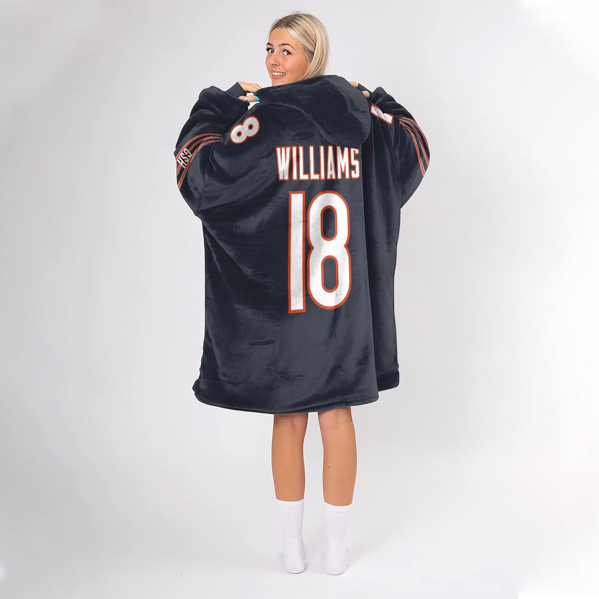 Adult Captain 18 Chicago Football Unisex Blanket Hoodie