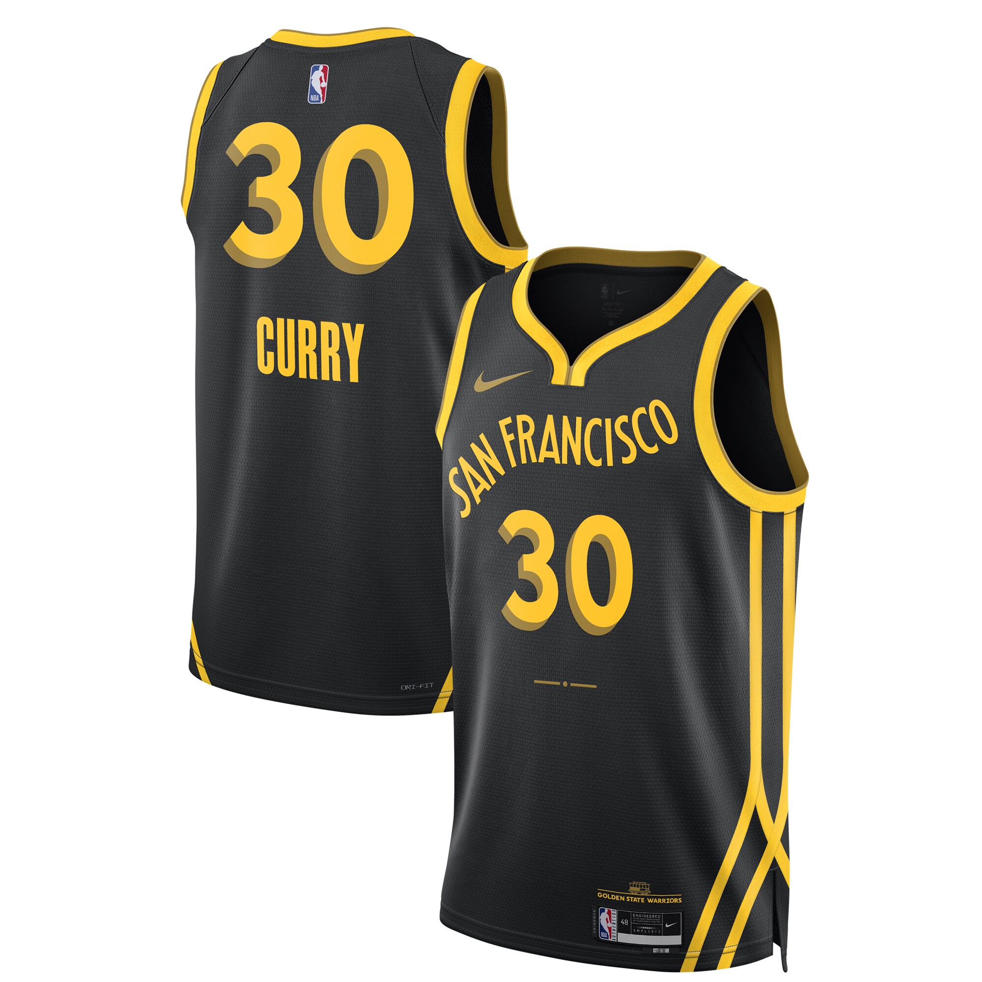 Unisex Golden State Warriors Stephen Curry  Black 2023/24 Swingman Jersey - City Edition