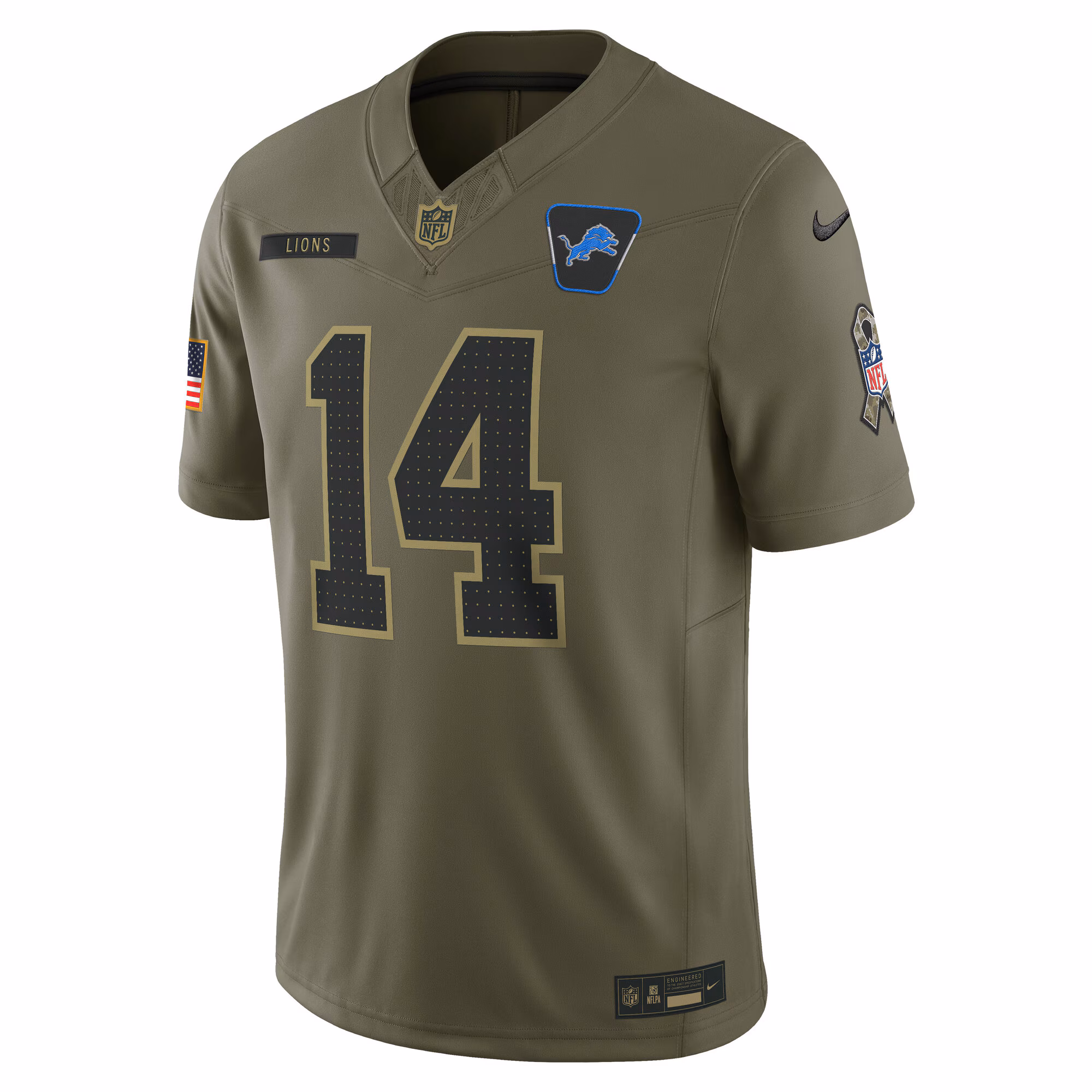 Men's Detroit Lions Amon-Ra St. Brown Olive 2025 Salute to Service Limited Jersey
