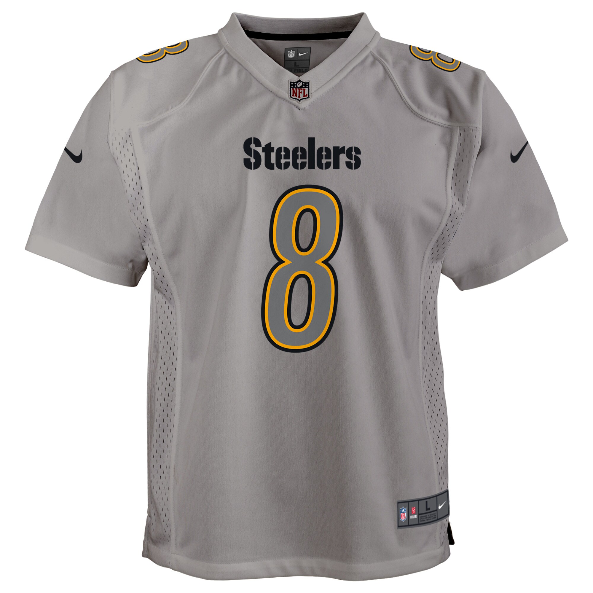 Kenny Pickett Pittsburgh Steelers Youth Atmosphere Game Jersey - Gray