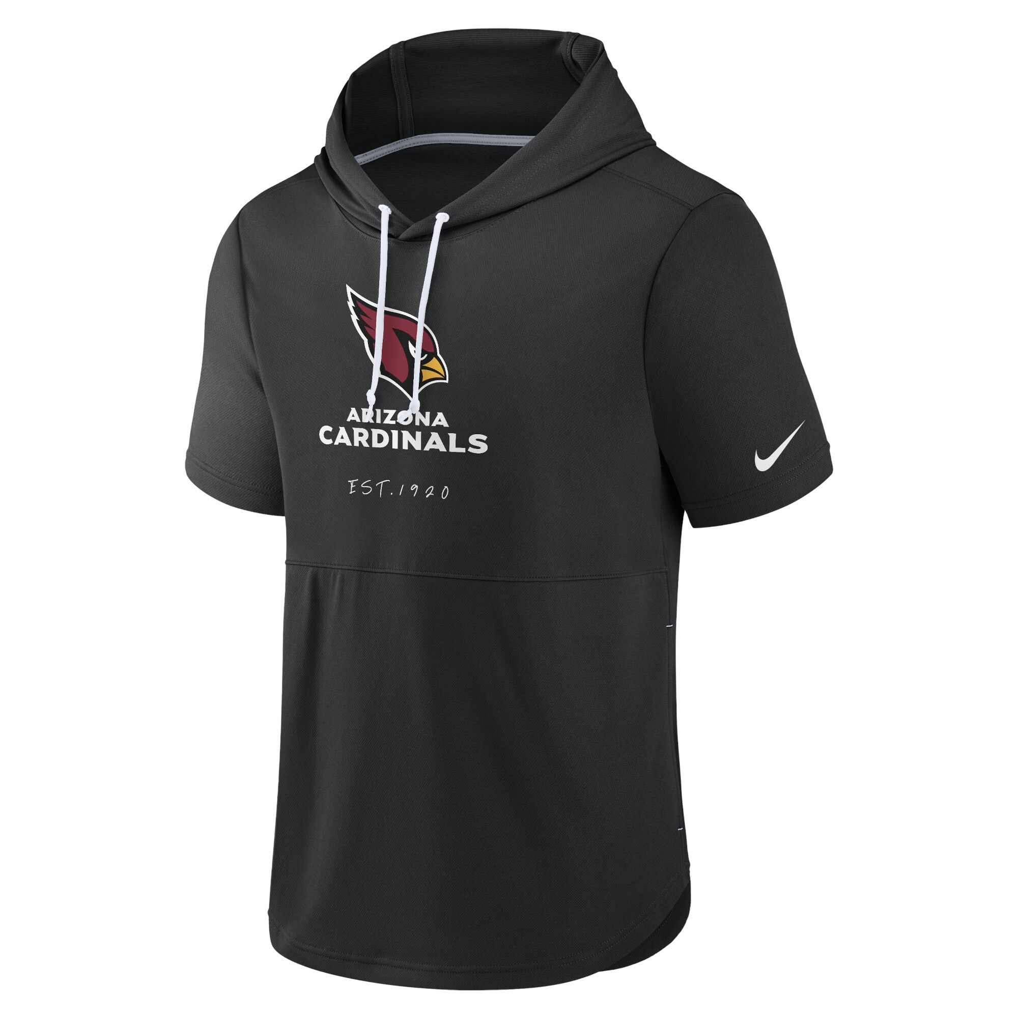 Arizona Cardinals Short Sleeve Pullover Hoodie - Black