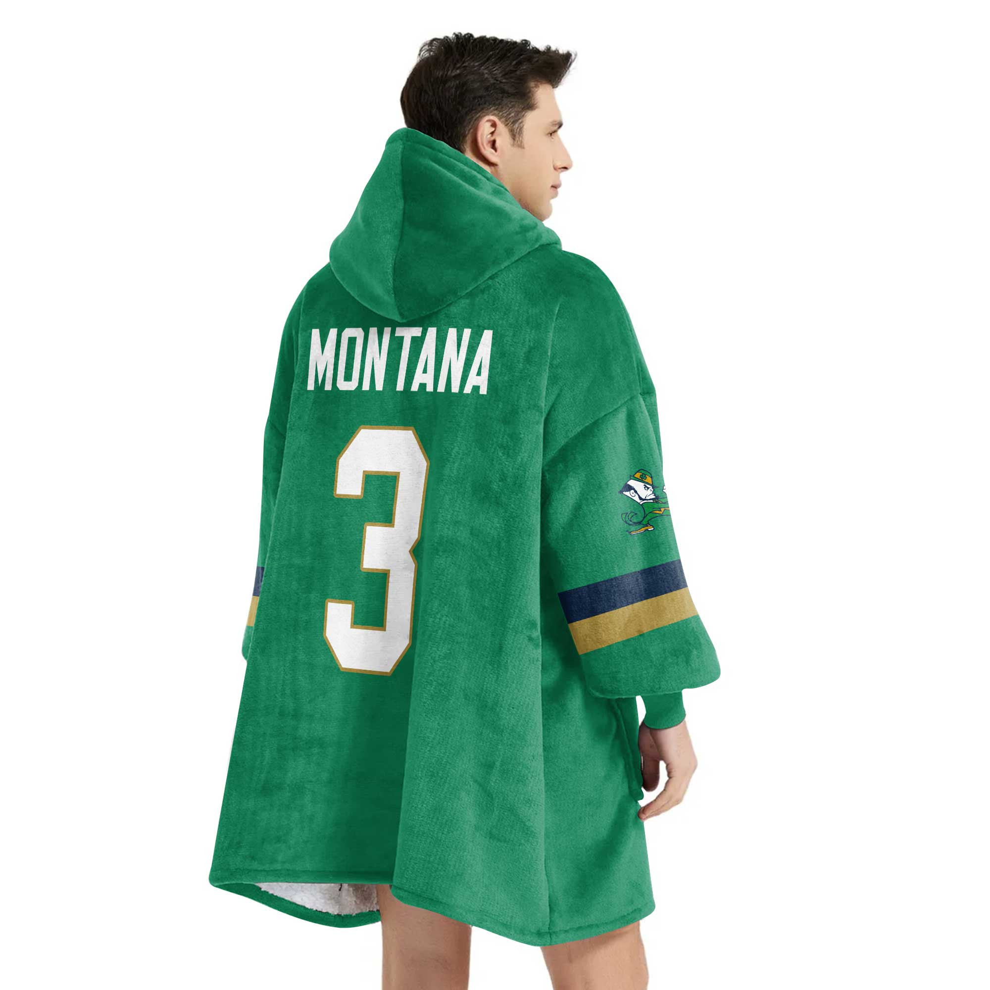 Adult 3 Notre Dame Football Unisex Blanket Hoodie