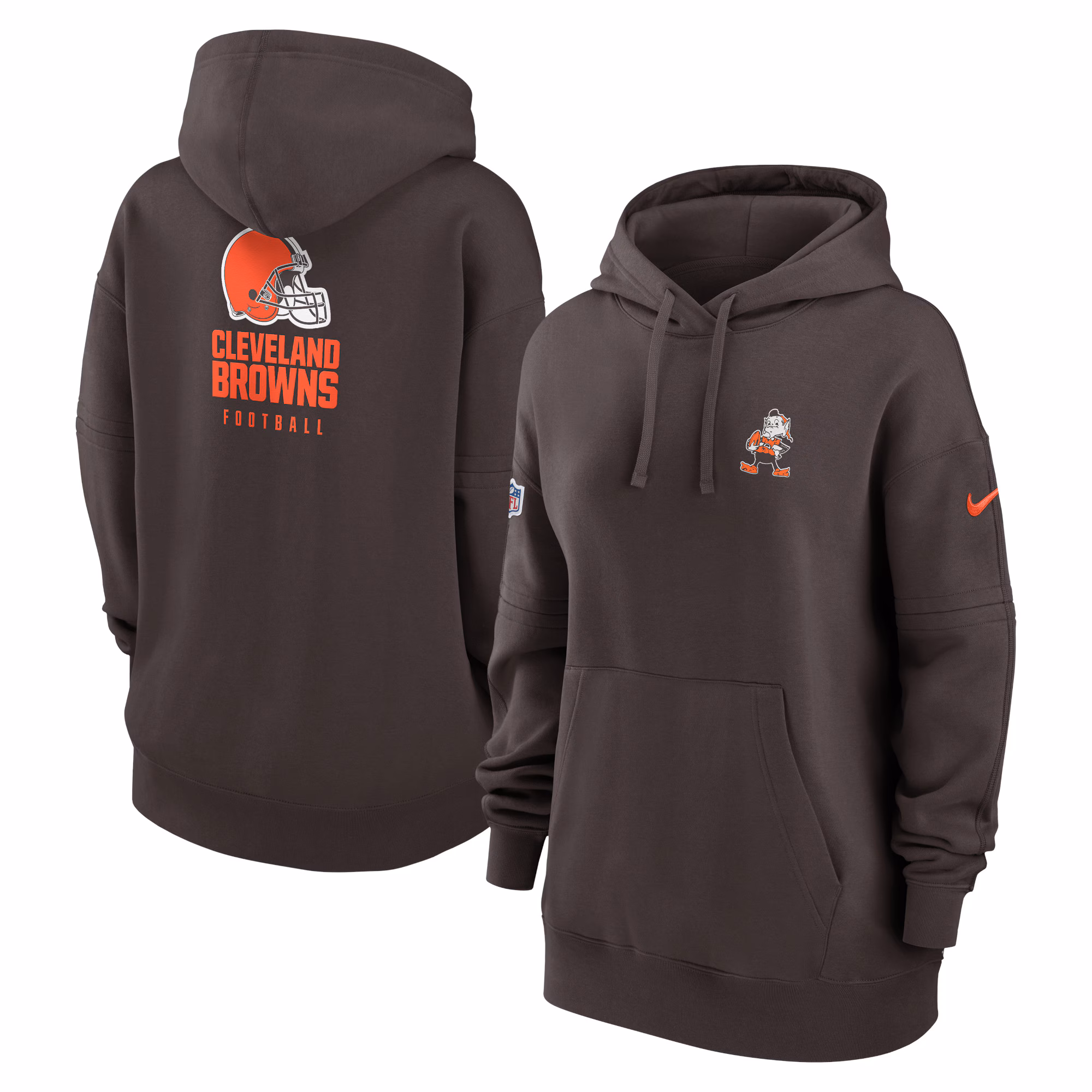 Cleveland Browns Women's 2023 Sideline Club Fleece Pullover Hoodie - Brown