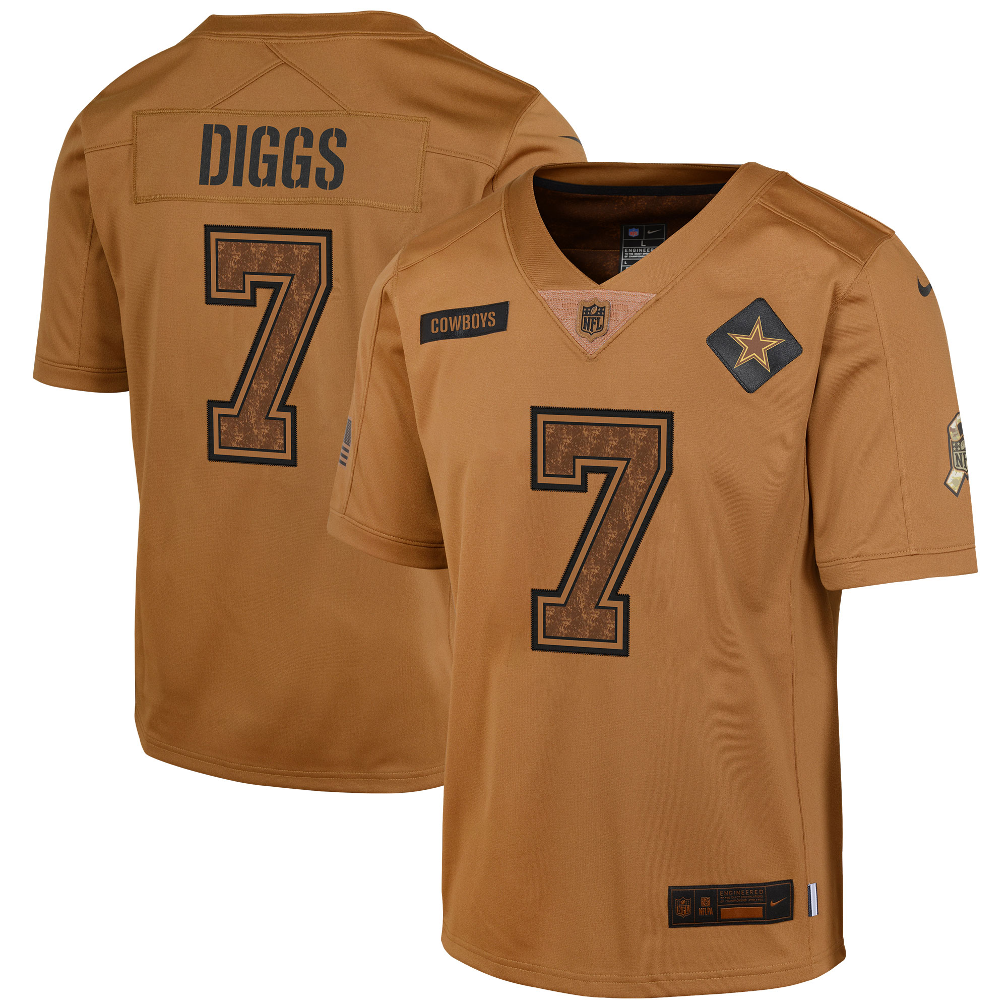 Trevon Diggs Dallas Cowboys  Youth 2023 Salute To Service Limited Jersey - Brown