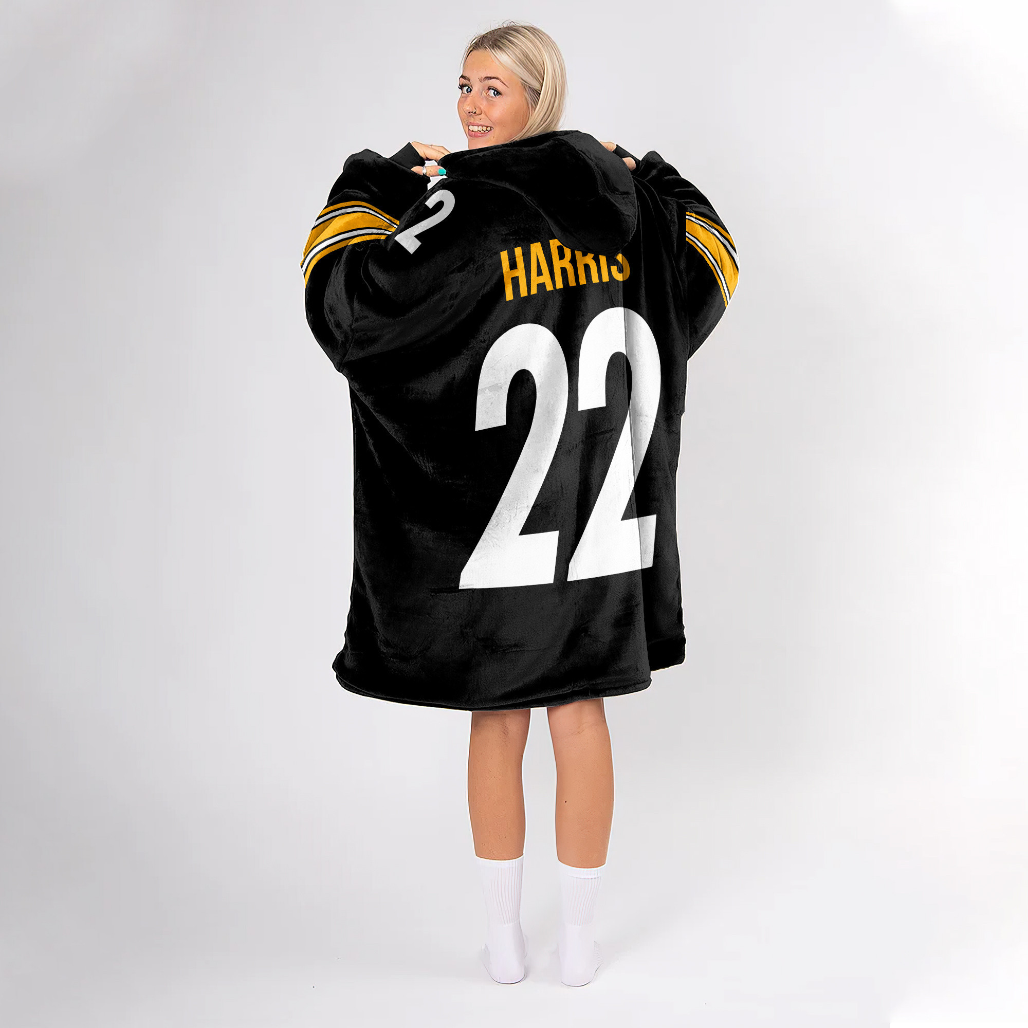 Adult N.H 22 Pittsburgh Football Unisex Blanket Hoodie