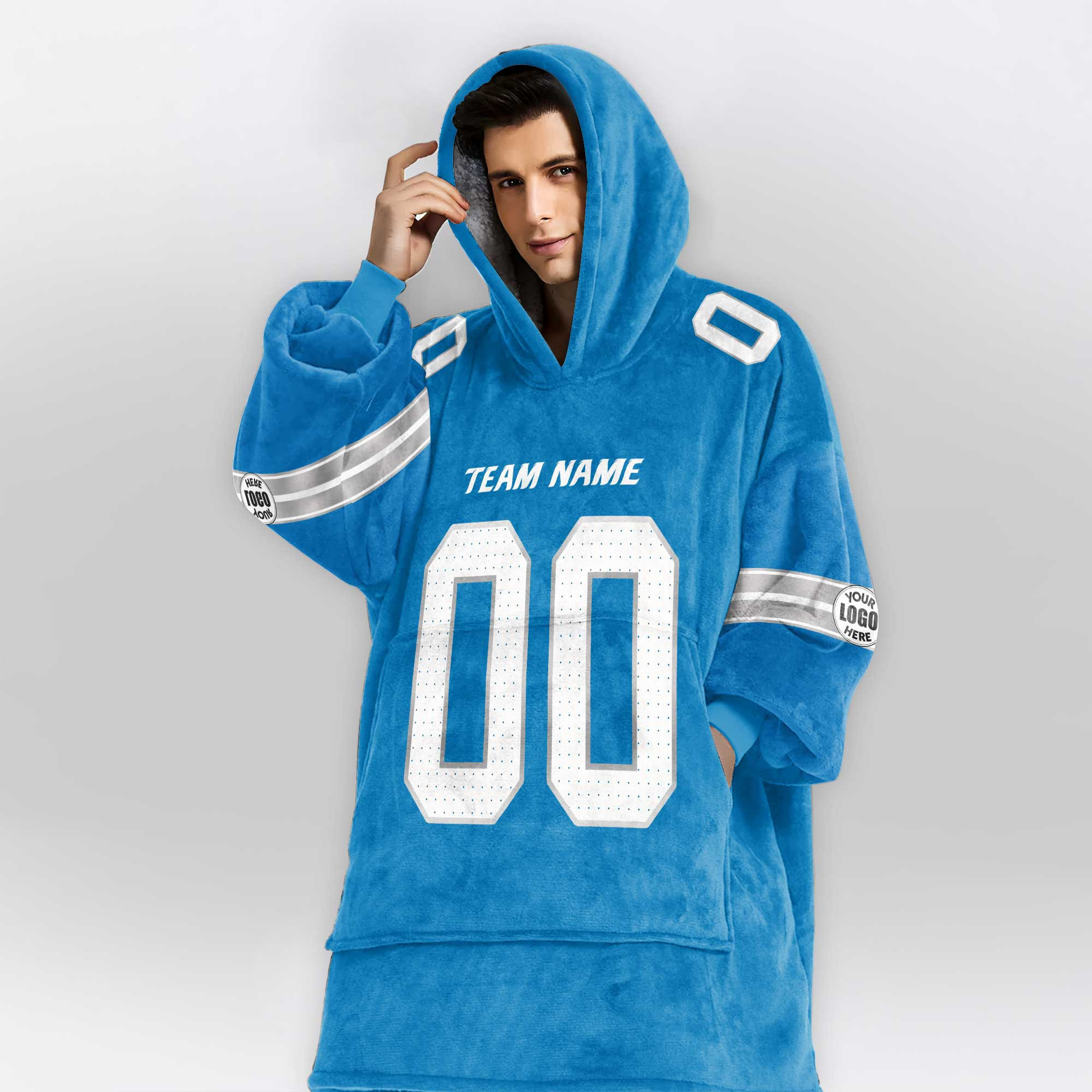 Adult Custom Blanket Hoodie Detroit Inspired Color