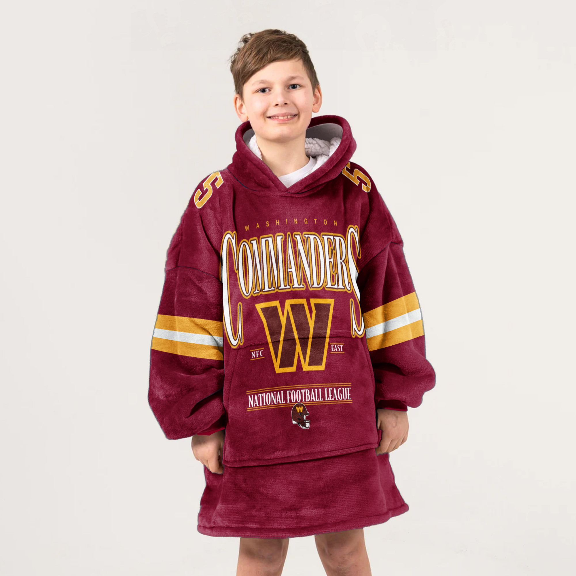 Adult 5 Washington Football Unisex Blanket Hoodie