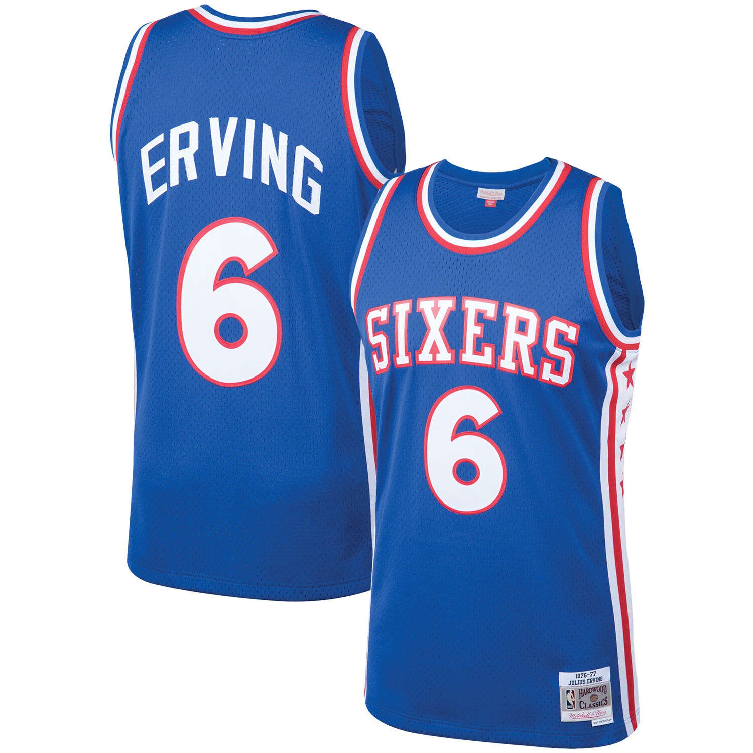Julius Erving Philadelphia 76ers Mitchell & Ness 1976/77 Hardwood Classics Swingman Player Jersey - Royal