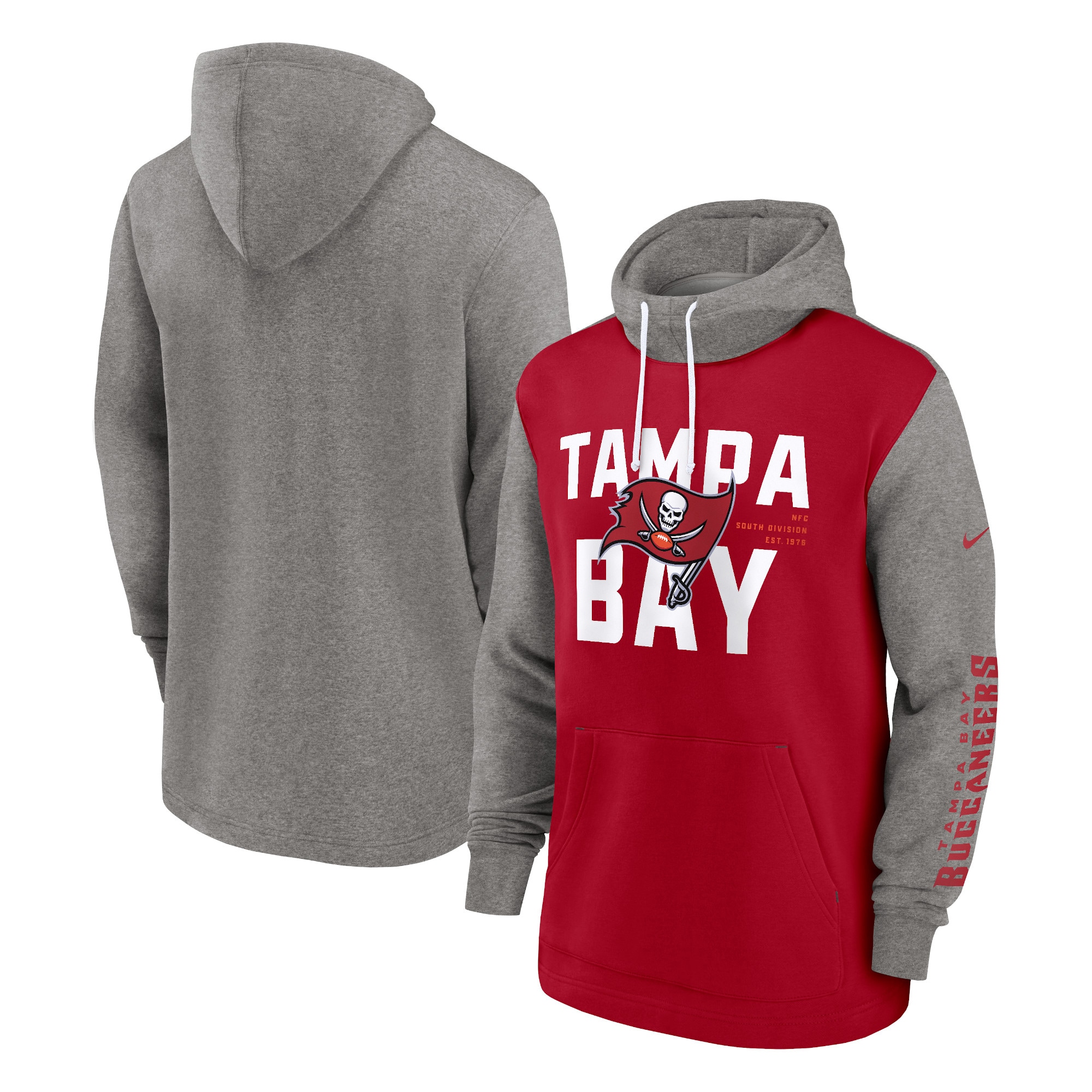 Tampa Bay Buccaneers Fashion Color Block Pullover Hoodie - Red