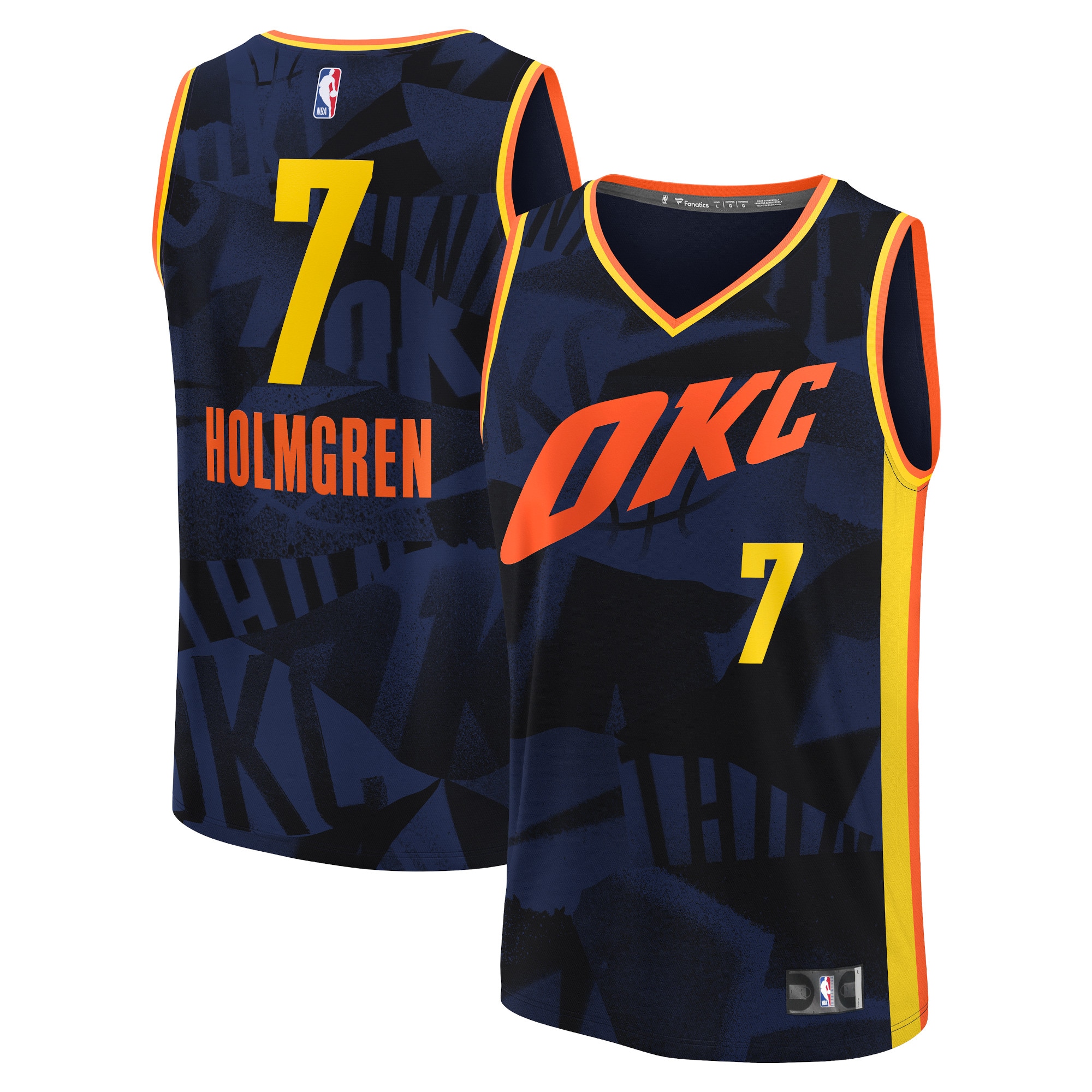 Unisex Oklahoma City Thunder Chet Holmgren  Navy 2023/24 Fast Break Jersey - City Edition