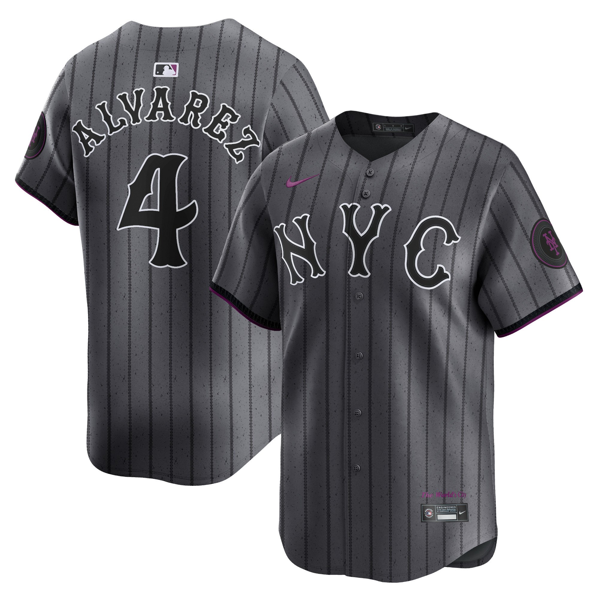 Men's New York Mets Francisco Alvarez  Graphite 2024 City Connect Limited Player Jersey