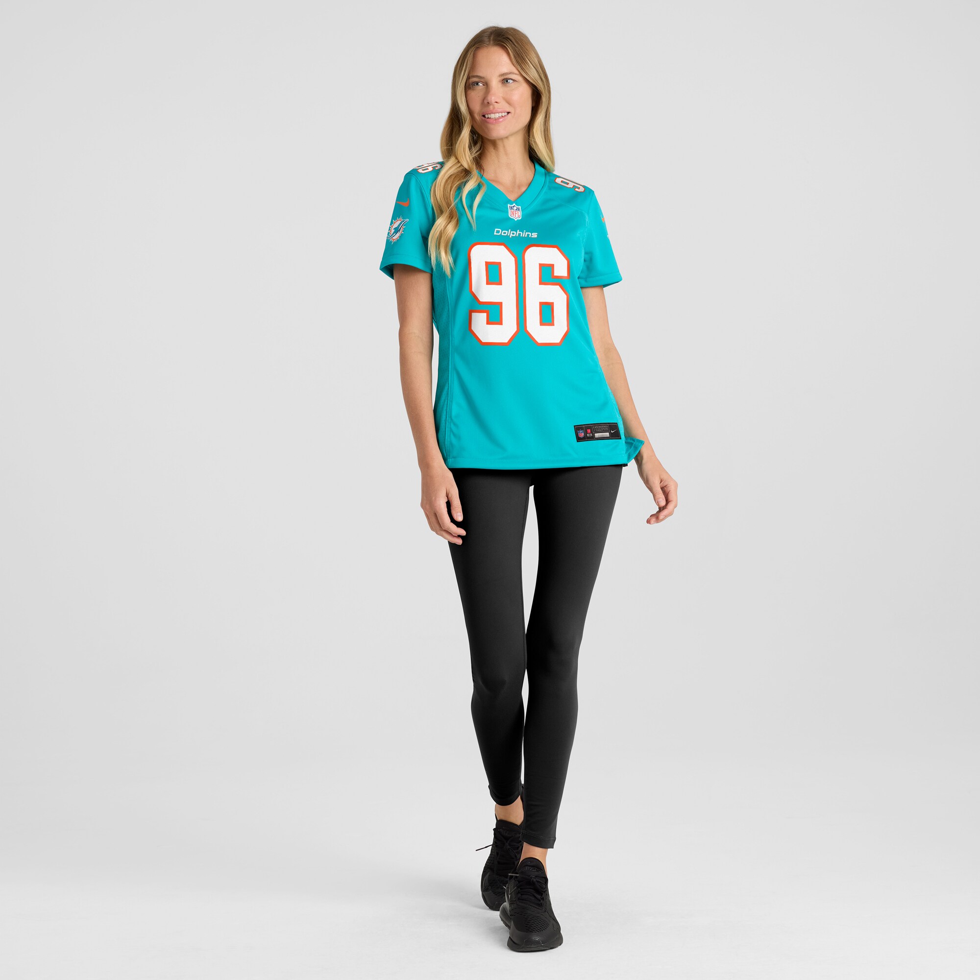 Porter Gustin Miami Dolphins Women's Game Player Jersey - Aqua