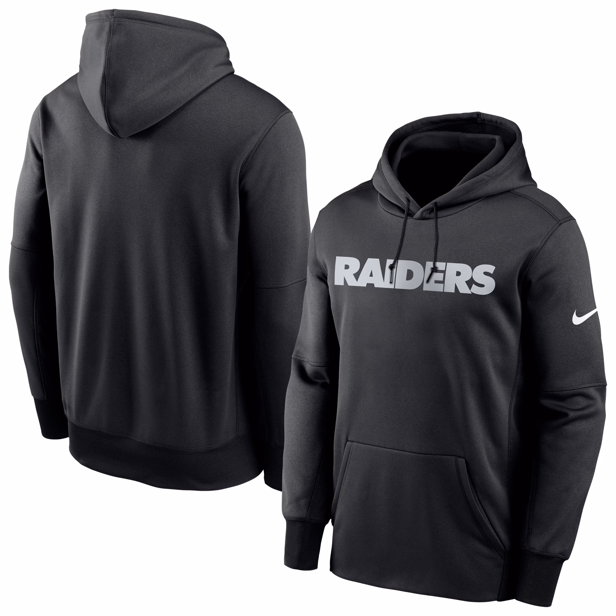 Las Vegas Raiders Fan Gear Wordmark Performance Pullover Hoodie - Black