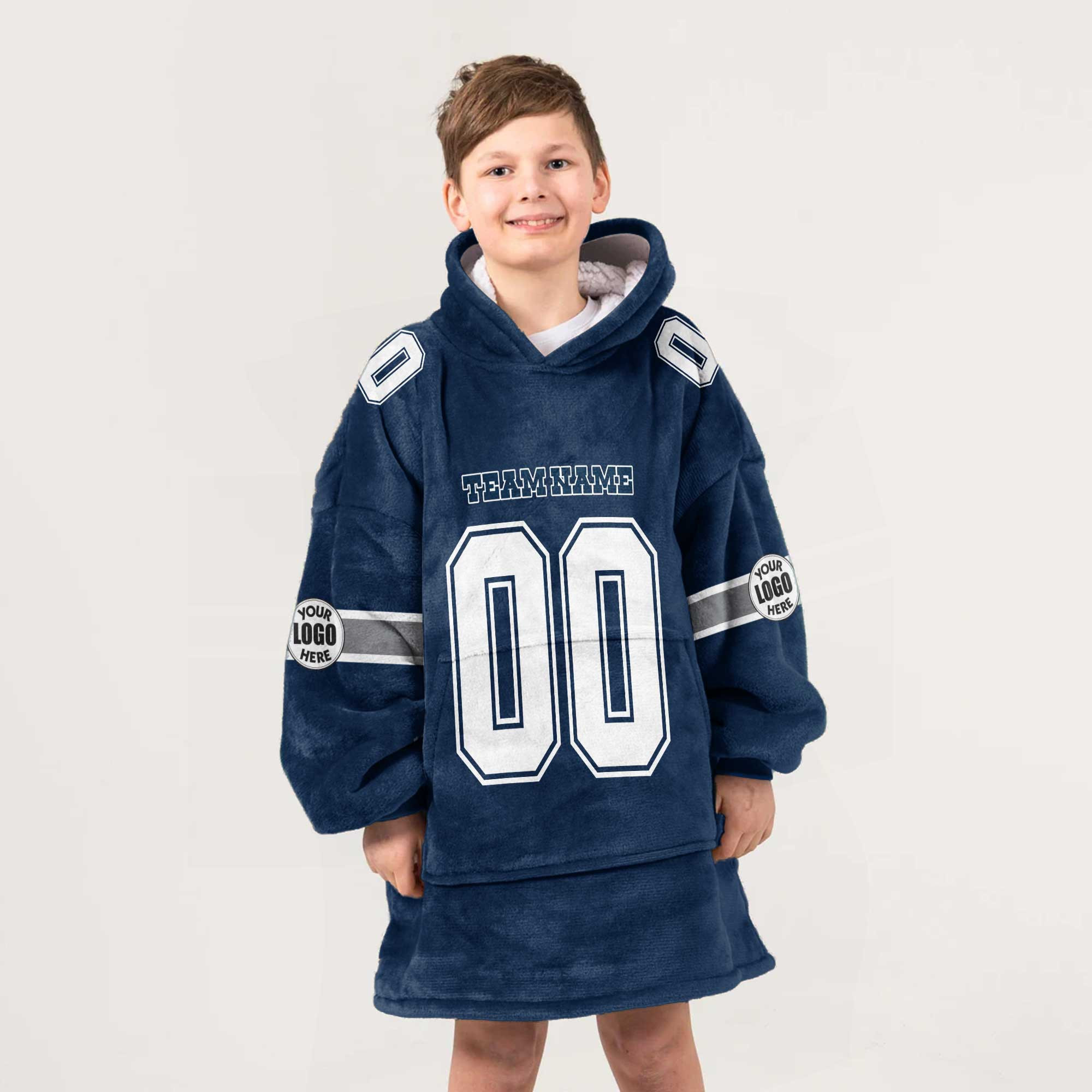 Adult Custom Blanket Hoodie Dallas Inspired Color