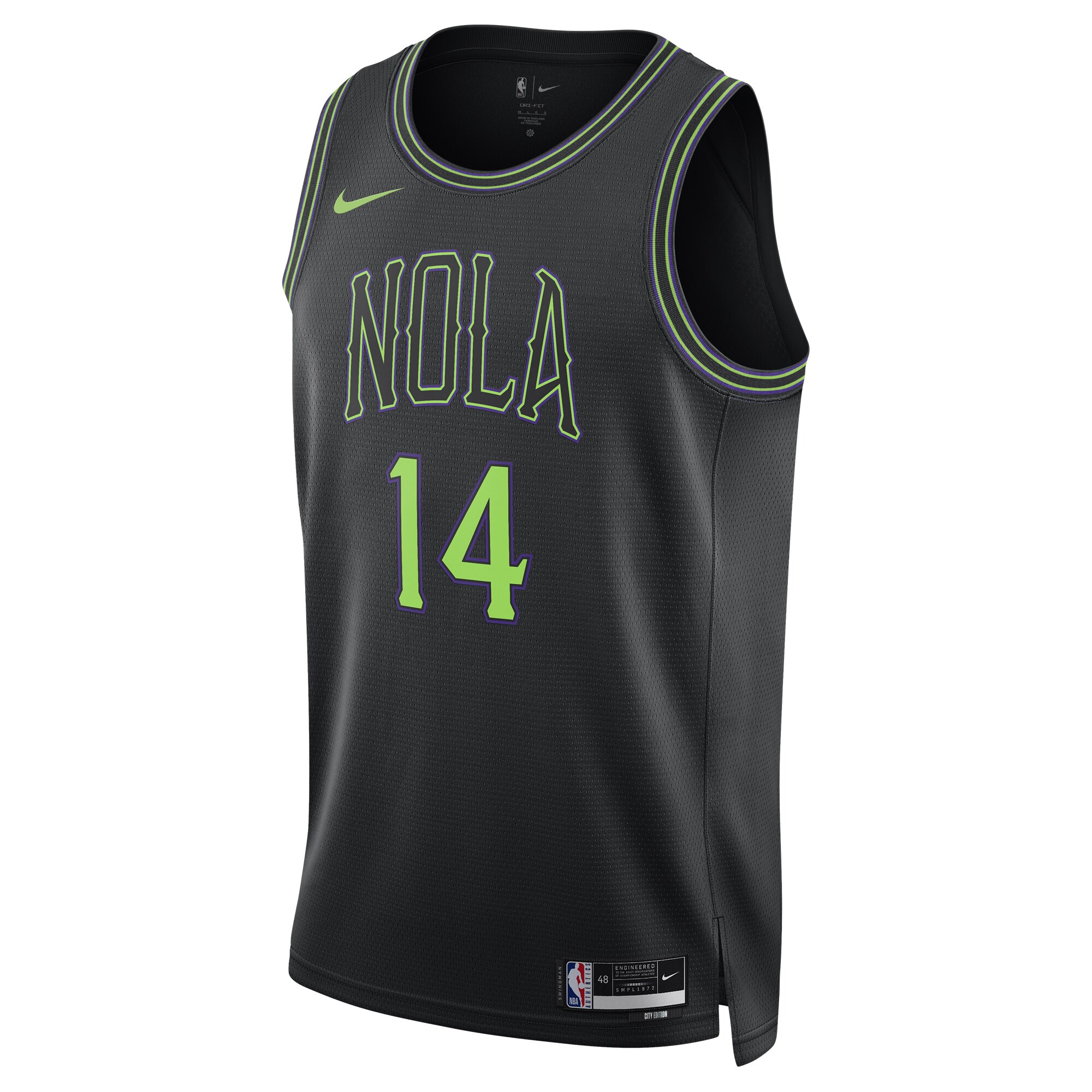 Unisex New Orleans Pelicans Brandon Ingram  Black 2023/24 Swingman Jersey - City Edition