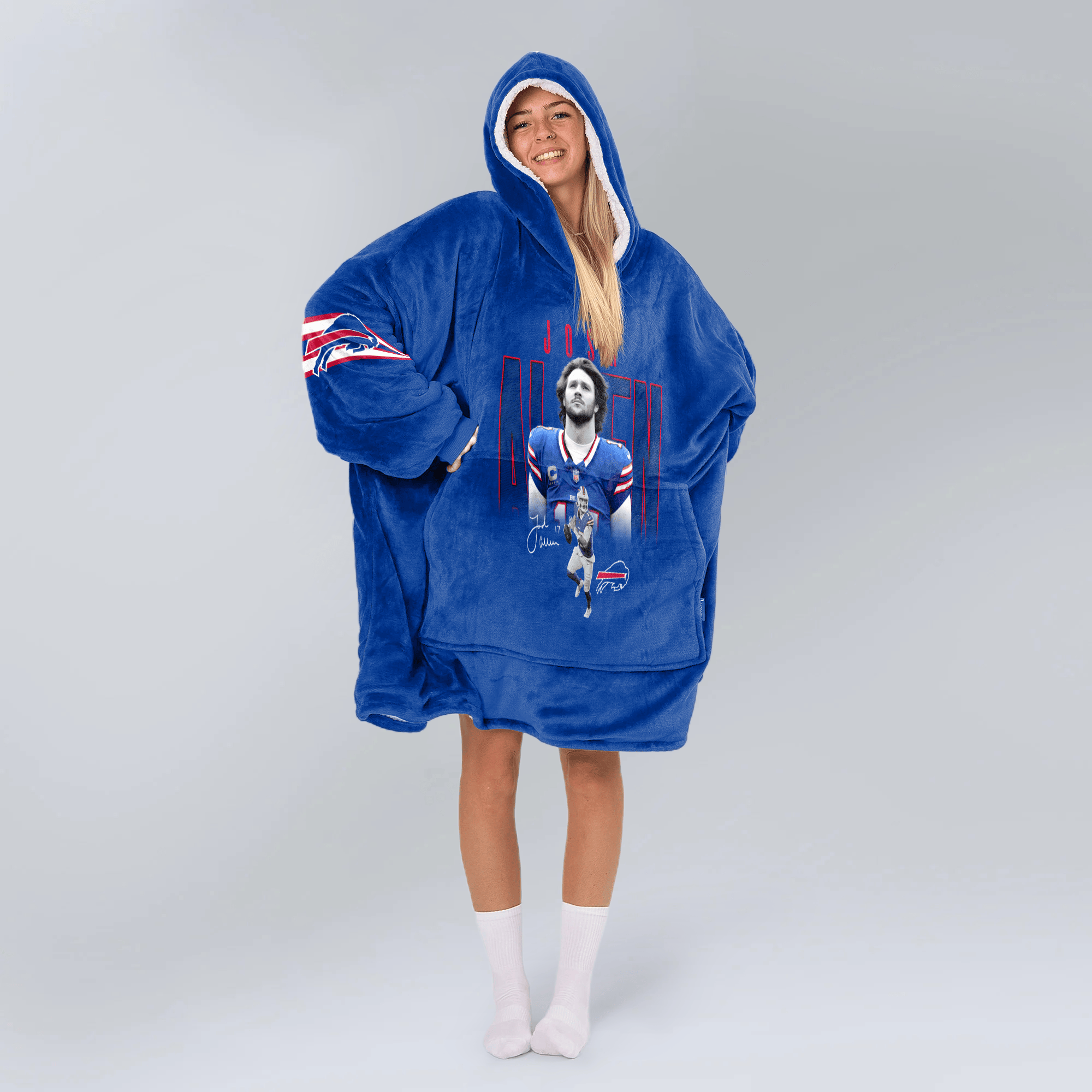 Adult J.A 17 Buffalo Football Unisex Blanket Hoodie