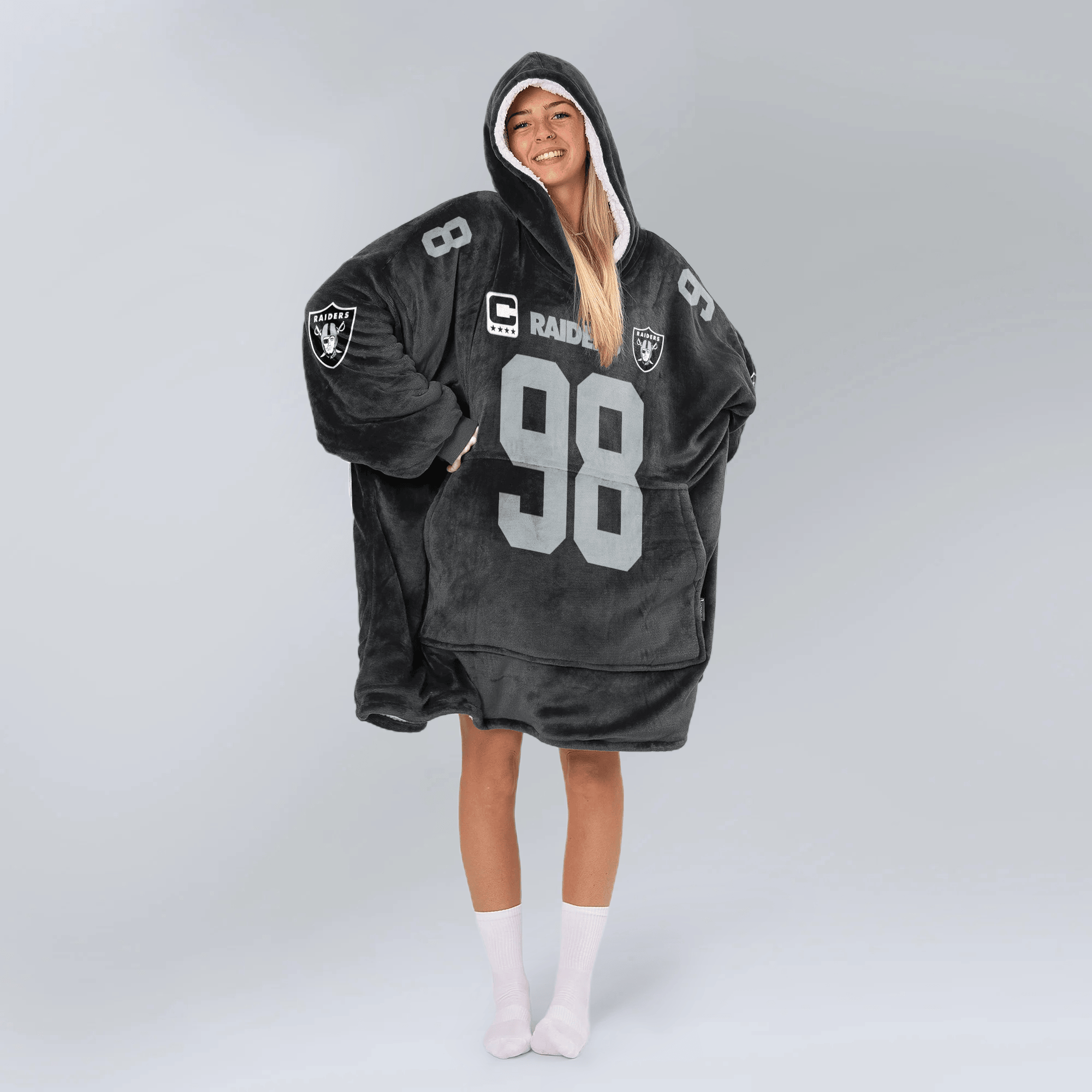 Adult M.C 98 Captain Las Vegas Football Unisex Blanket Hoodie