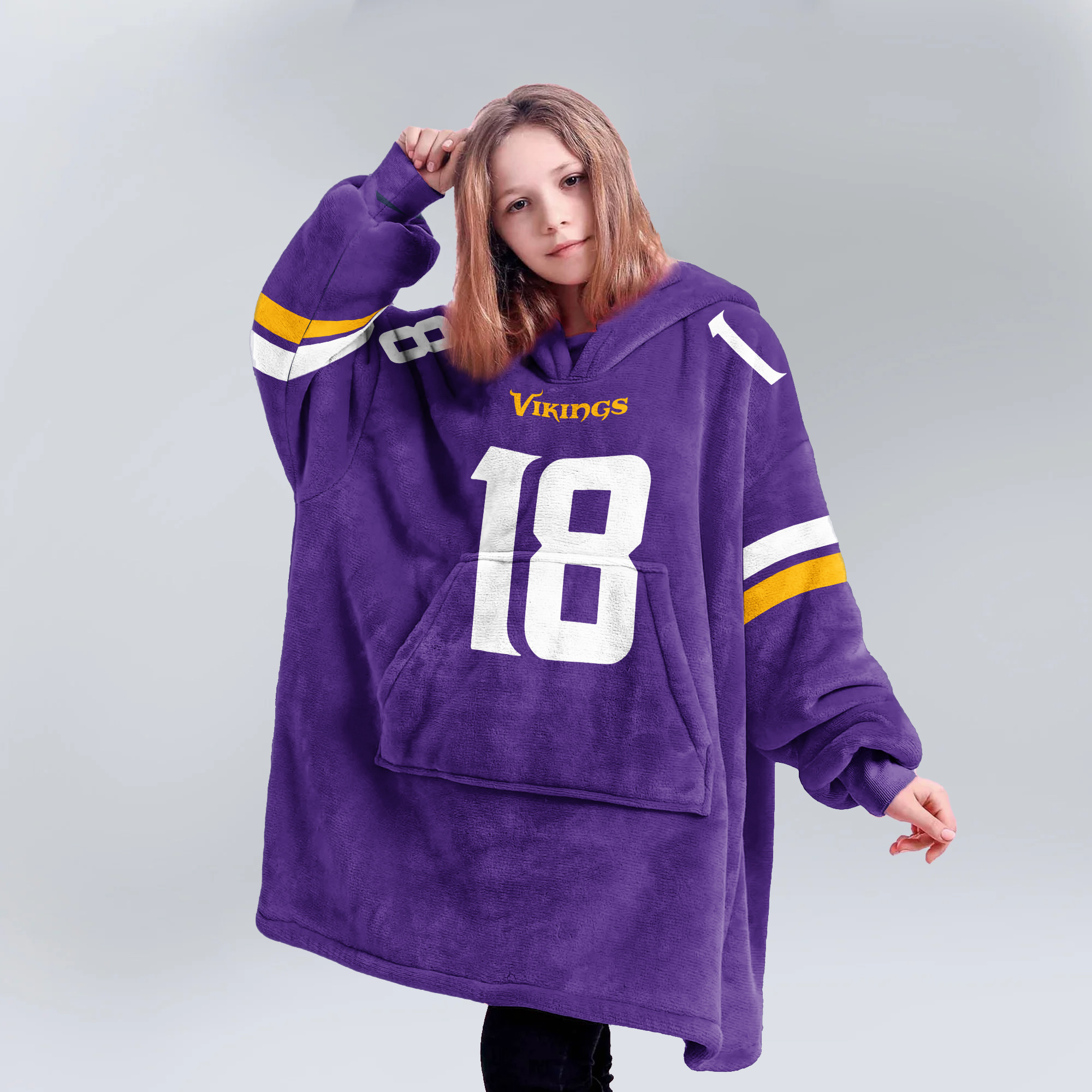 Adult Minnesota Football Unisex Blanket Hoodie