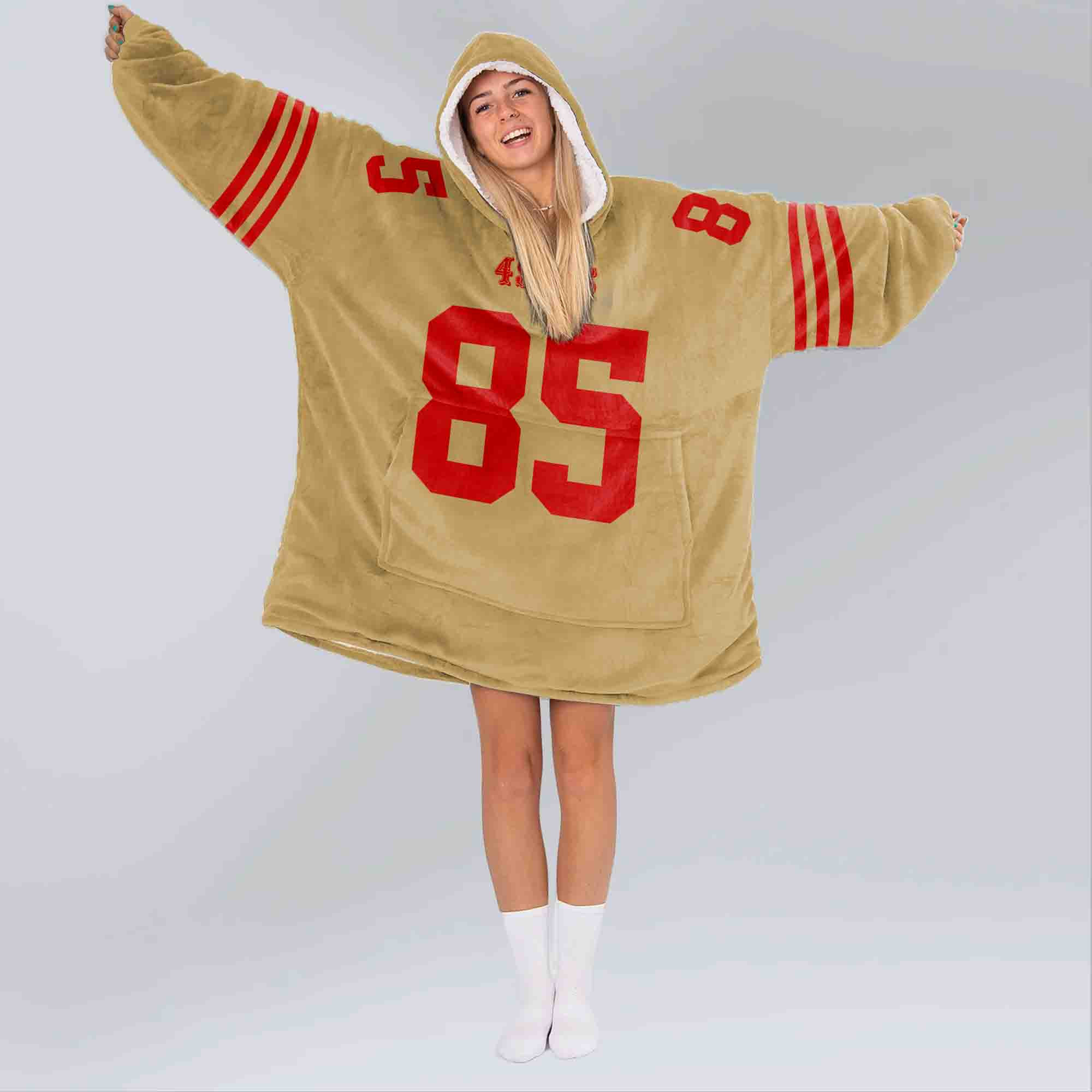 Adult 85 San Francisco 49ers Football Unisex Blanket Hoodie
