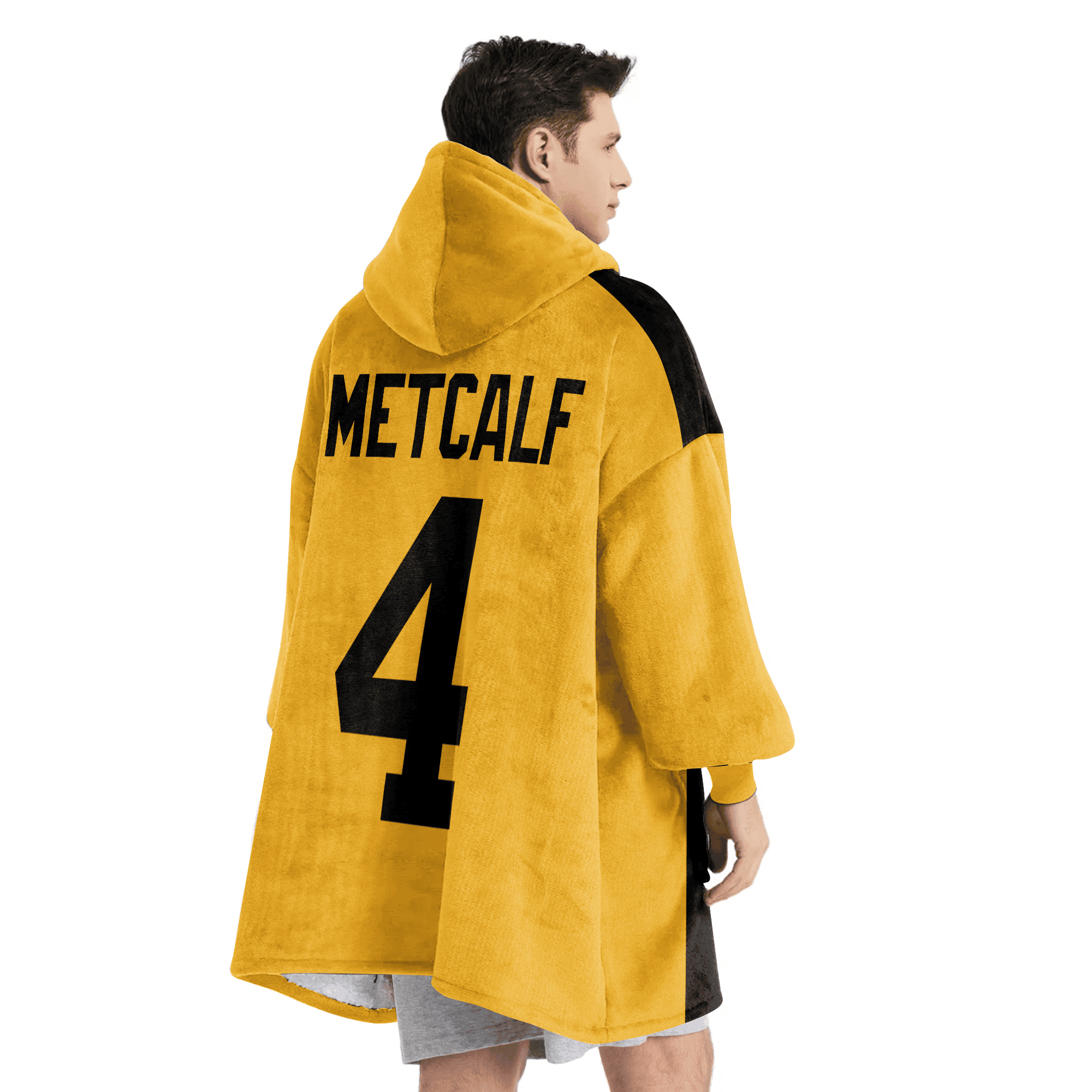 Adult 4 Pittsburgh Football Unisex Blanket Hoodie